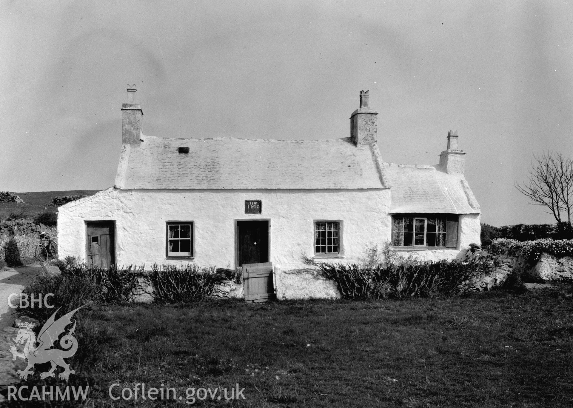 Black and white photograph of Llanddona Village Cottage.