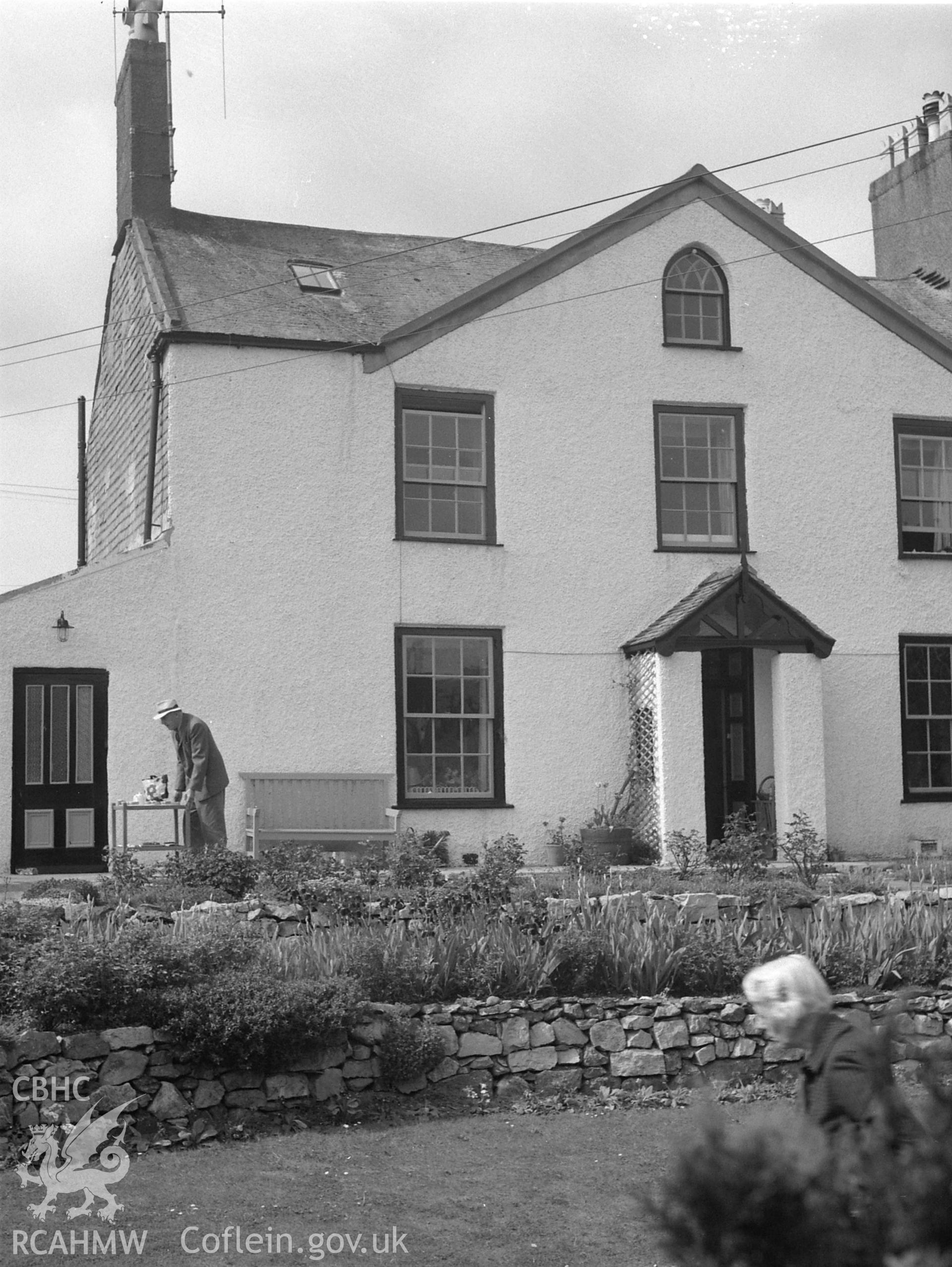 Black and white photograph of The Hermitage, Beaumaris, and brief note concerning alteration proposals.