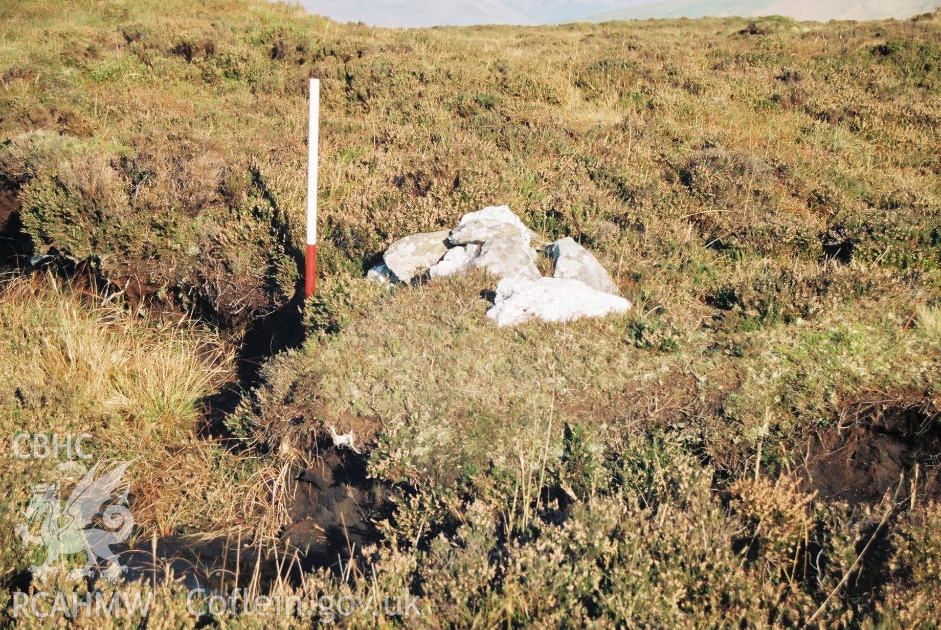 Digital colour photograph of a cairn at Tarren Nantymynach taken on 27/10/2005 by B. Britton during the Tywyn Dolgoch Upland Survey undertaken by Archaeophysica.