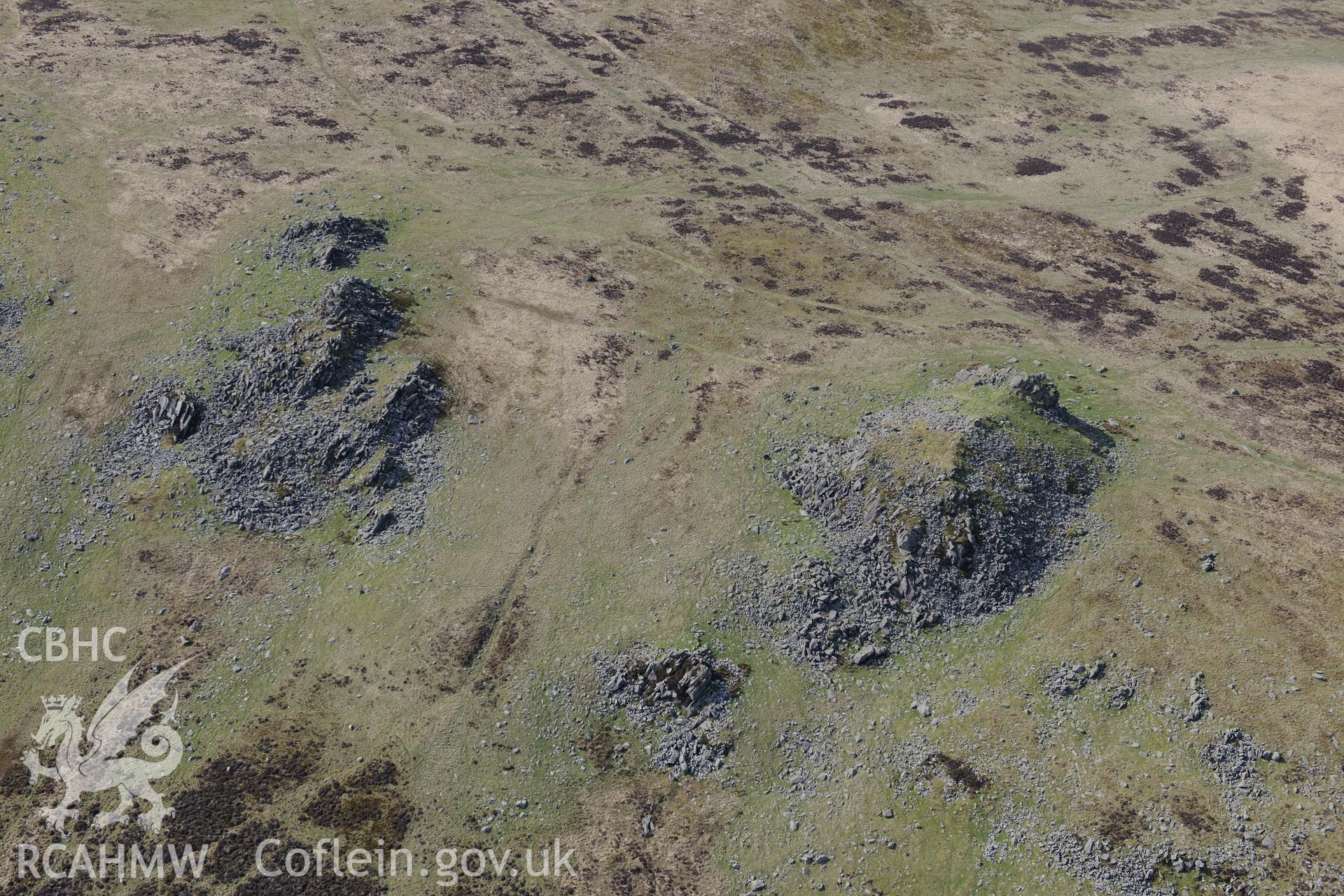 Carn Menyn. Oblique aerial photograph taken during the Royal Commission's programme of archaeological aerial reconnaissance by Toby Driver on 15th April 2015