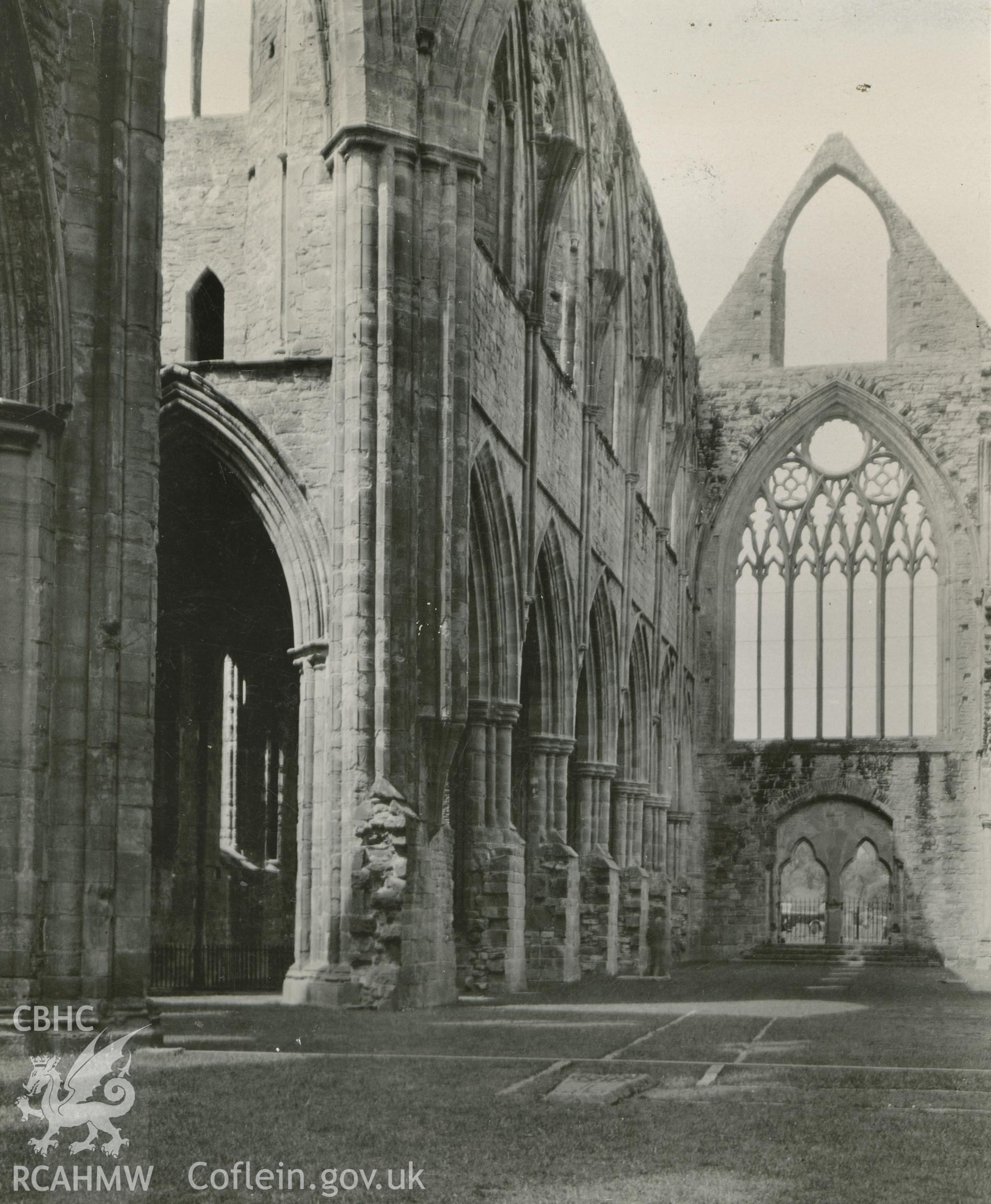 Digital copy of an interior view of Tintern Abbey c1945 from Miss Rose Graham.