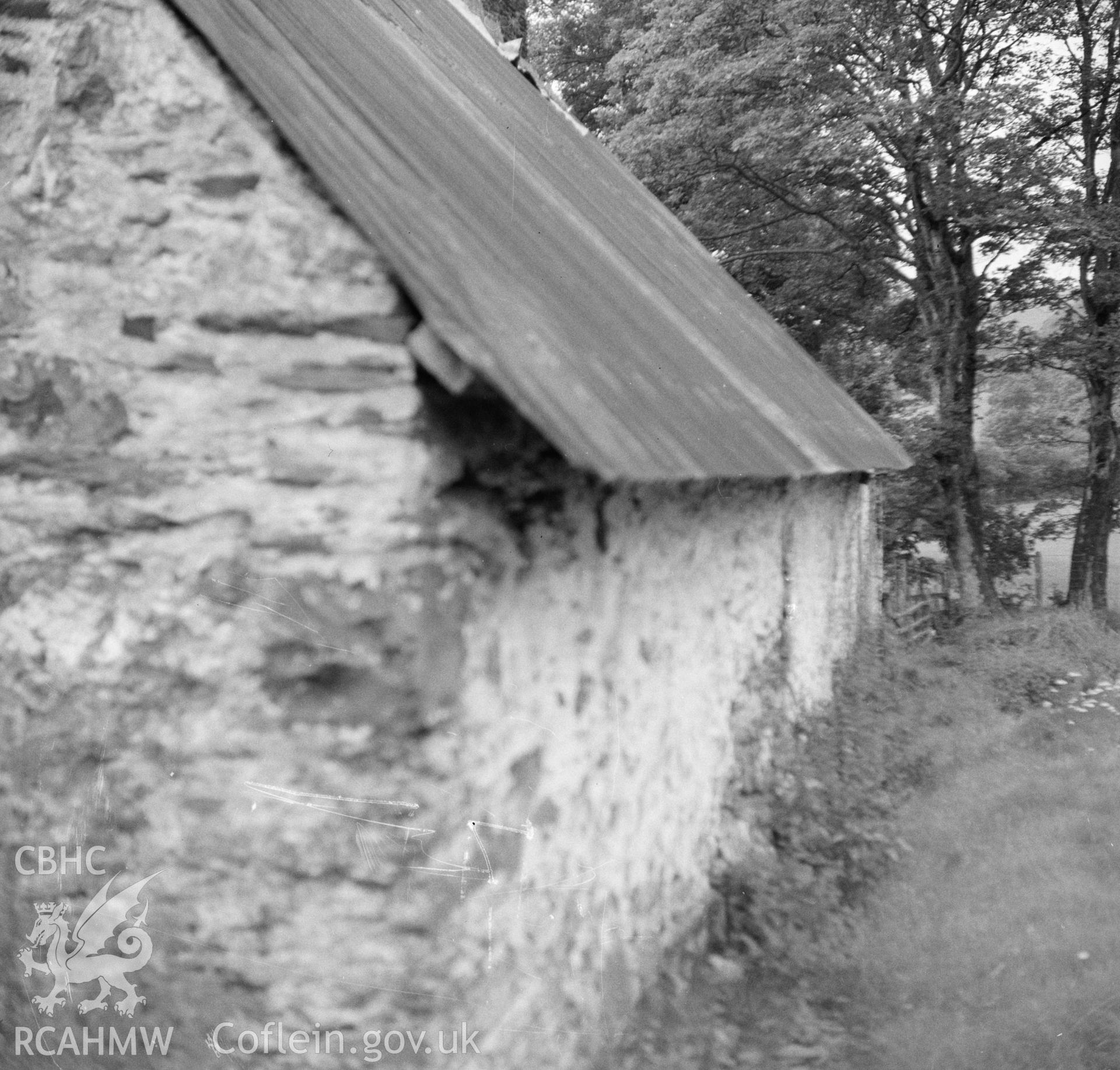 Digital copy of a black and white nitrate negative showing exterior view of Erw Domi, Porth-y-Rhyd, Carmarthenshire