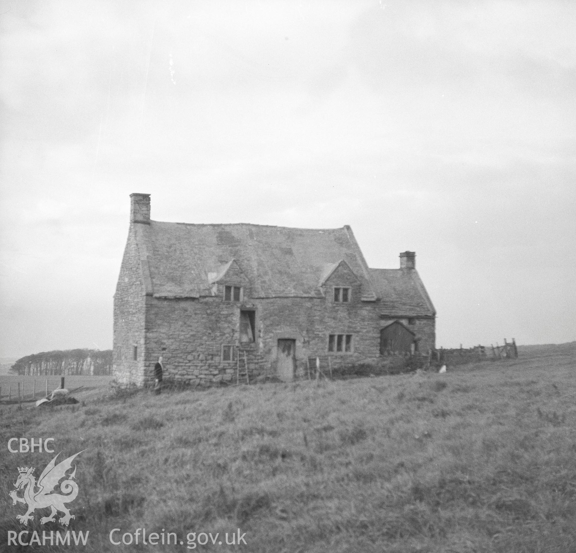 Digital cope of a black and white nitrate negative, exterior view of 'Llysty' near Llanasa in 1960.