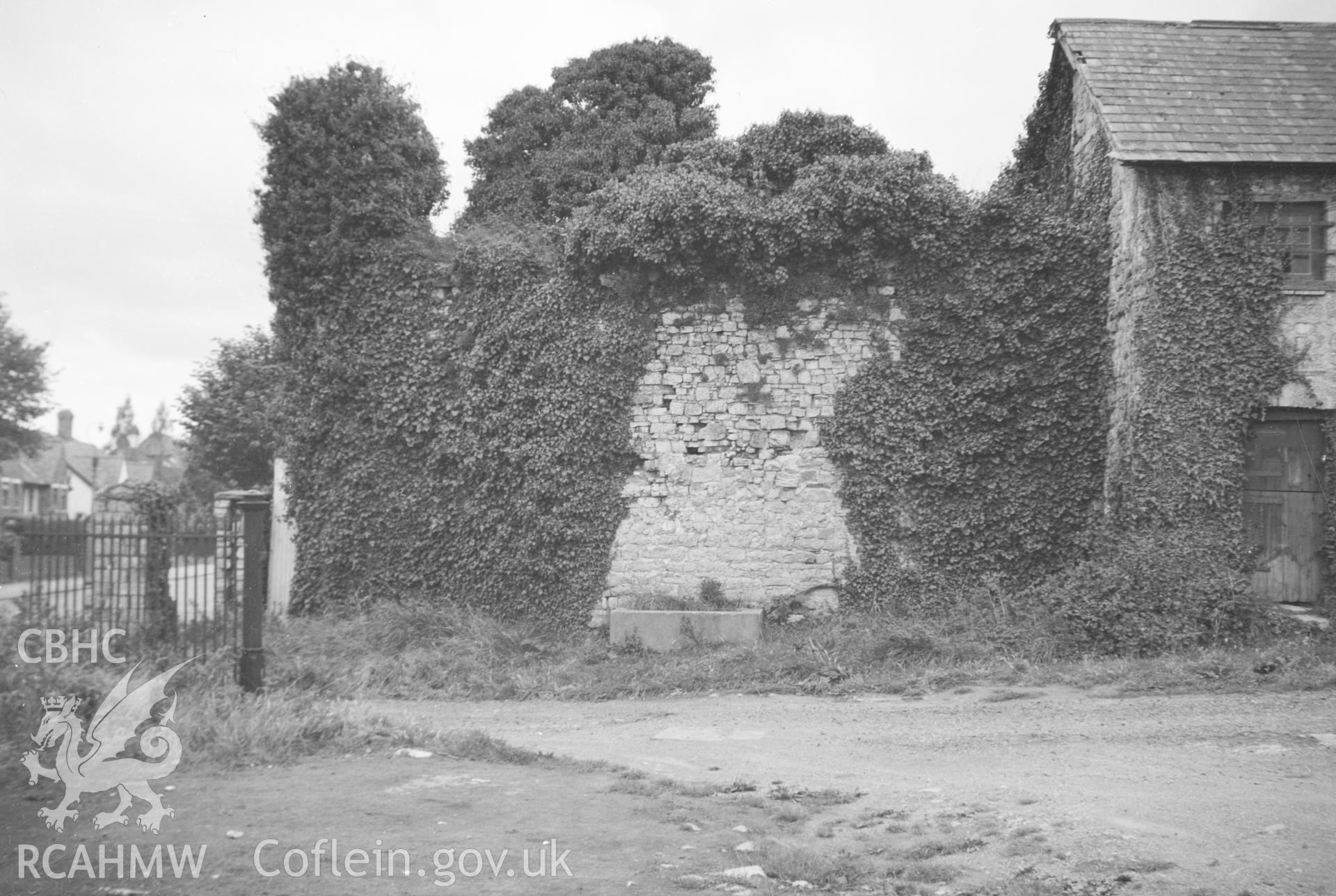 Digital copy of a nitrate negative showing Barry Castle. From the Cadw Monuments in Care Collection.