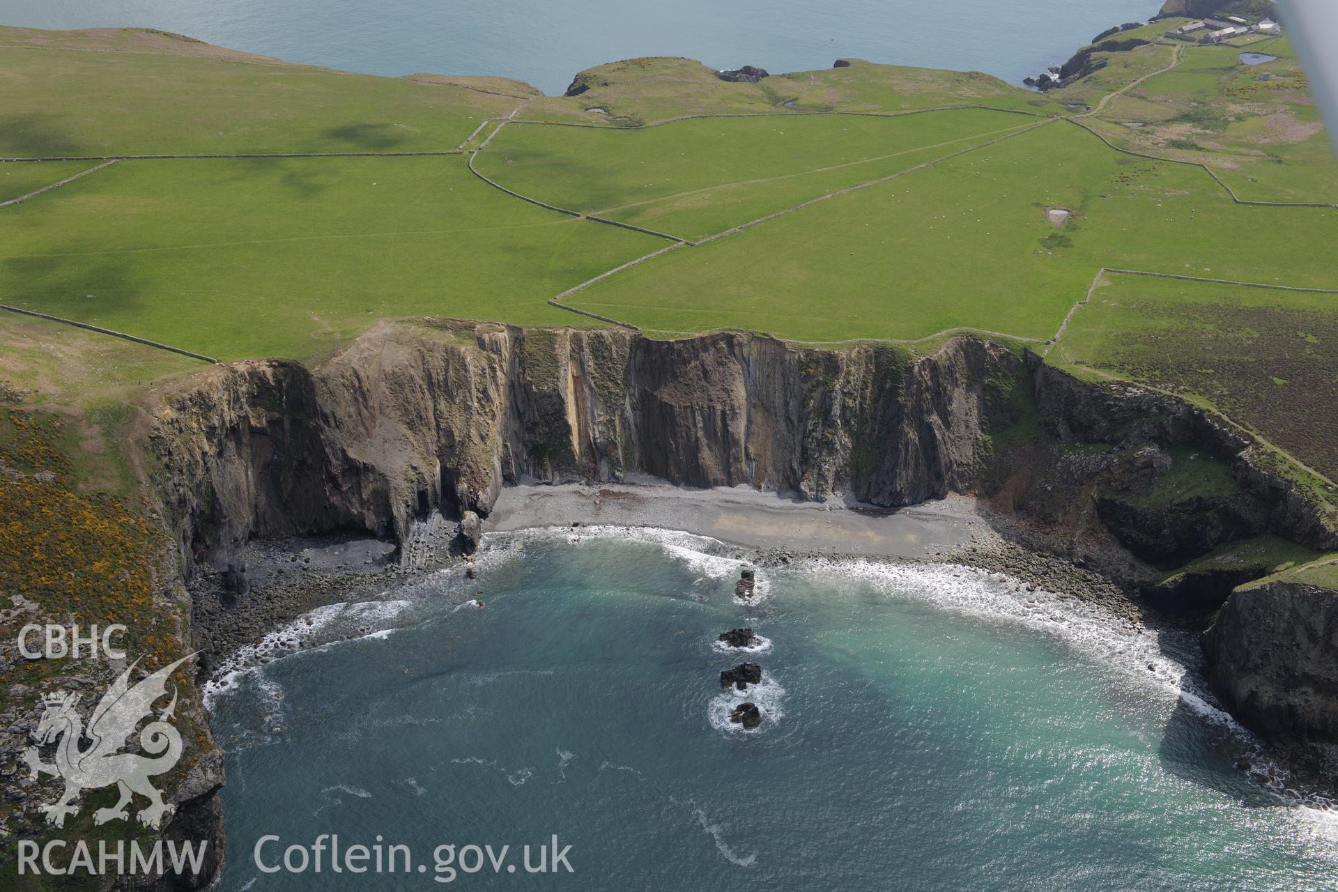 Ramsey Island, off the coast near St Davids. Oblique aerial photograph taken during the Royal Commission's programme of archaeological aerial reconnaissance by Toby Driver on 13th May 2015.