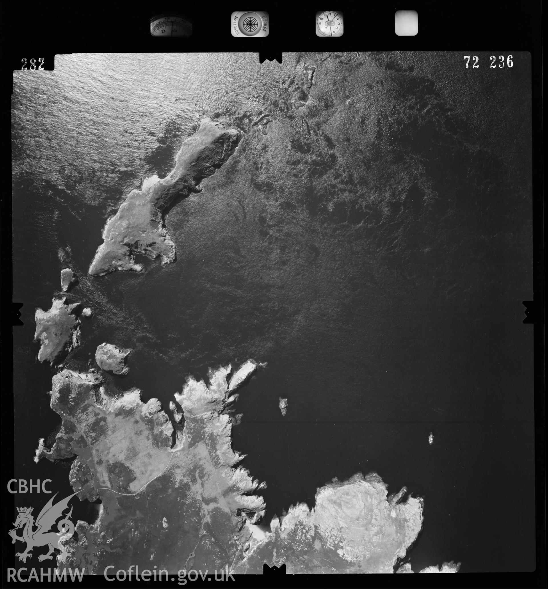 Digital copy of an aerial view of Ramsey Island taken by Ordnance Survey in 1972.