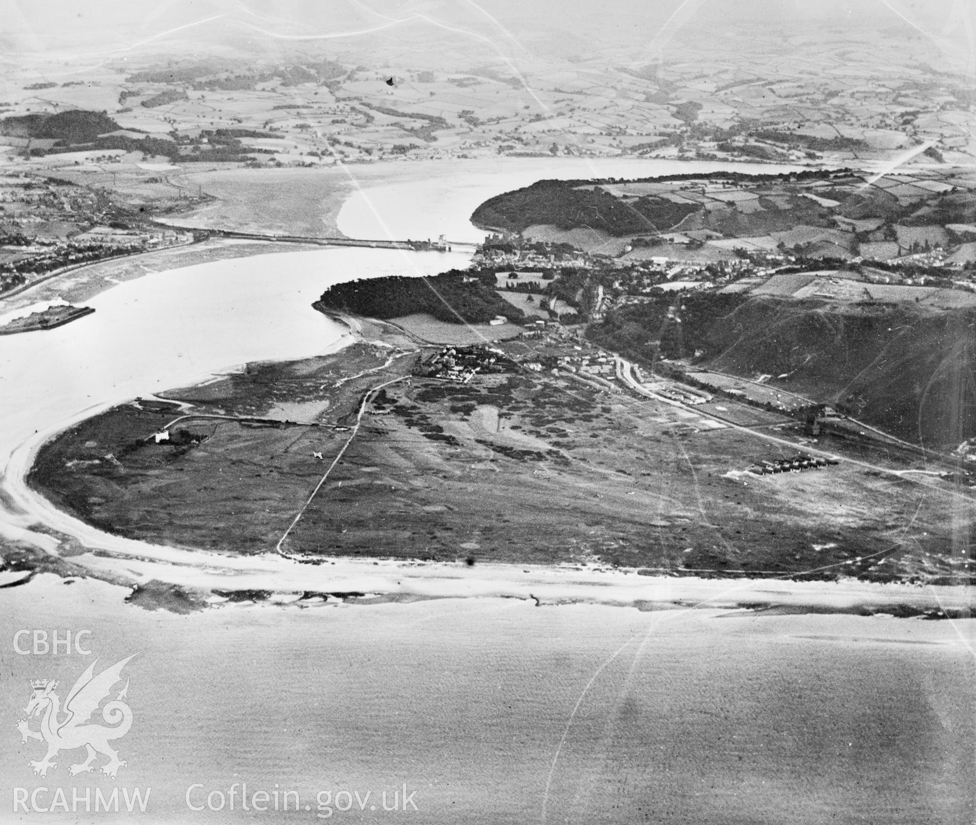 View of Morfa, Conwy. Oblique aerial photograph, 5?x4? BW glass plate.