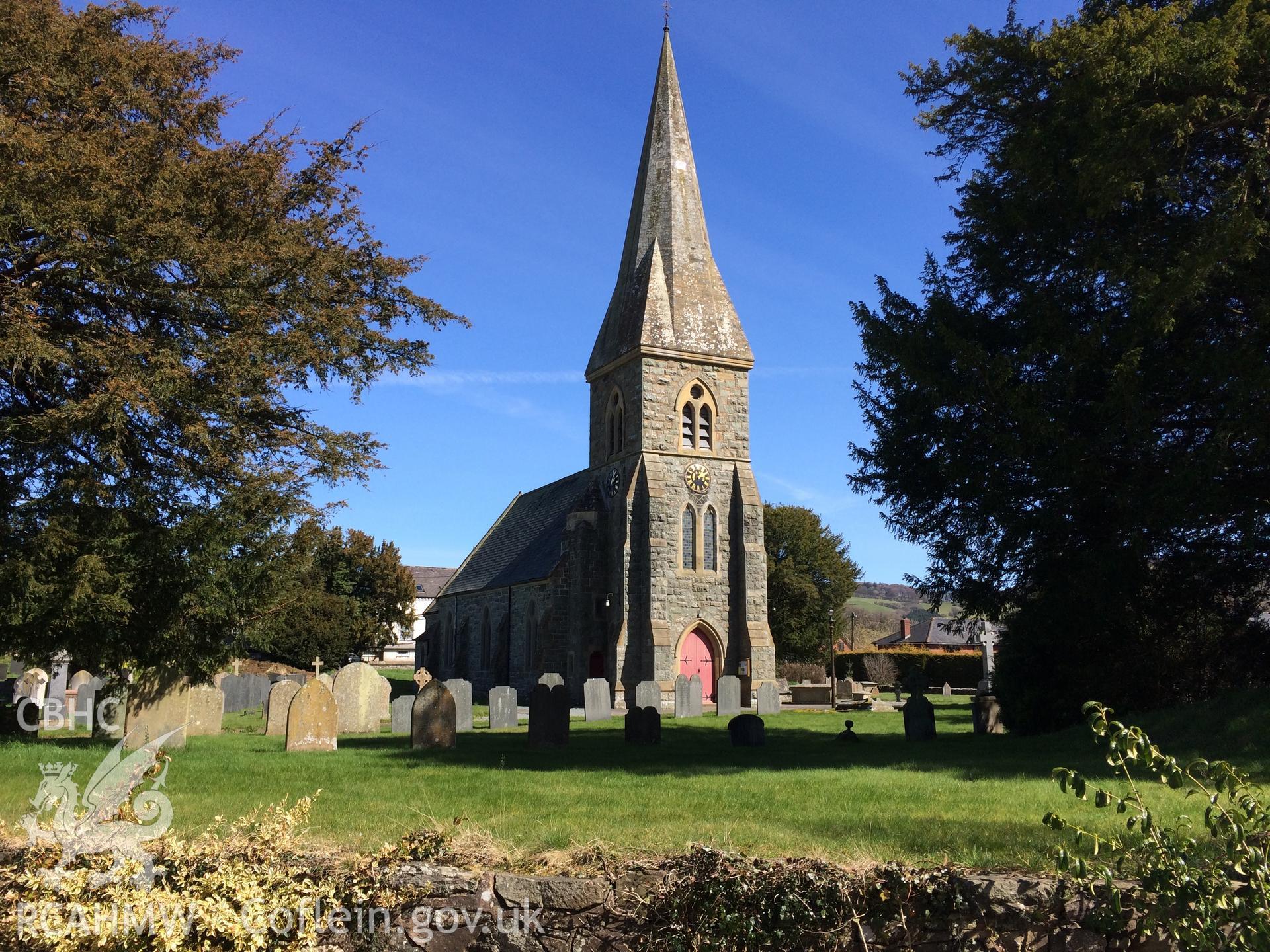 Colour photo showing view of St. Garmon's Church, Castle Caereinion, taken by Paul R. Davis, 2018.