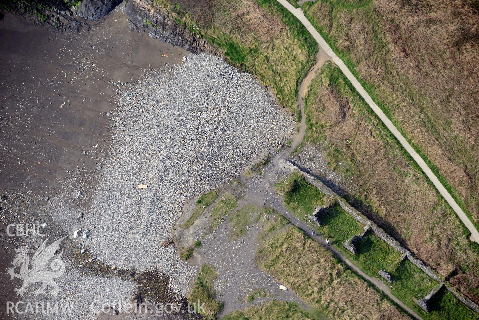 Royal Commission aerial photograph of Abereiddi/Abereiddy taken on 27th March 2017. Baseline aerial reconnaissance survey for the CHERISH Project. ? Crown: CHERISH PROJECT 2017. Produced with EU funds through the Ireland Wales Co-operation Programme 2014-2020. All material made freely available through the Open Government Licence.