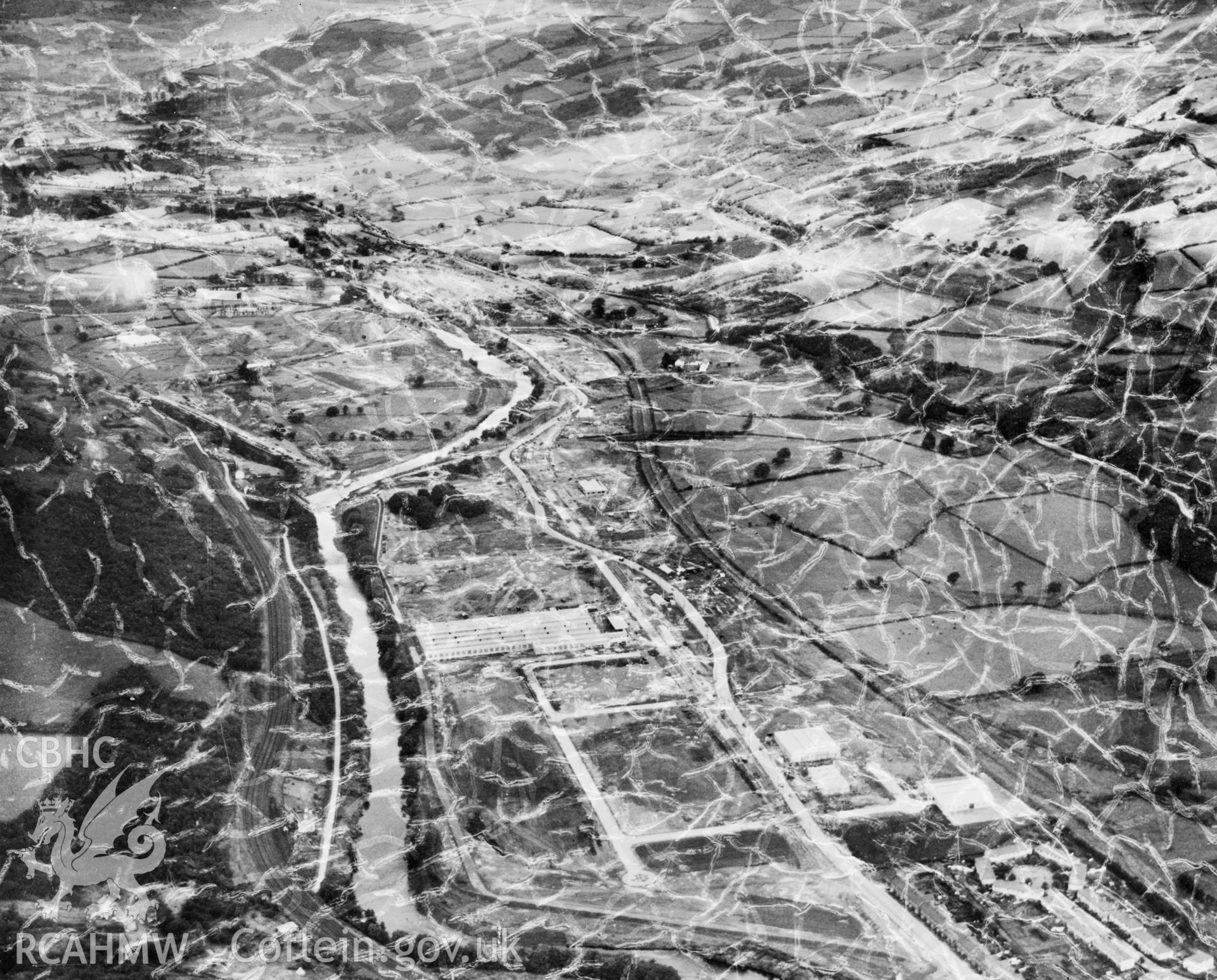 View of Treforest Trading estate. Oblique aerial photograph, 5?x4? BW glass plate.