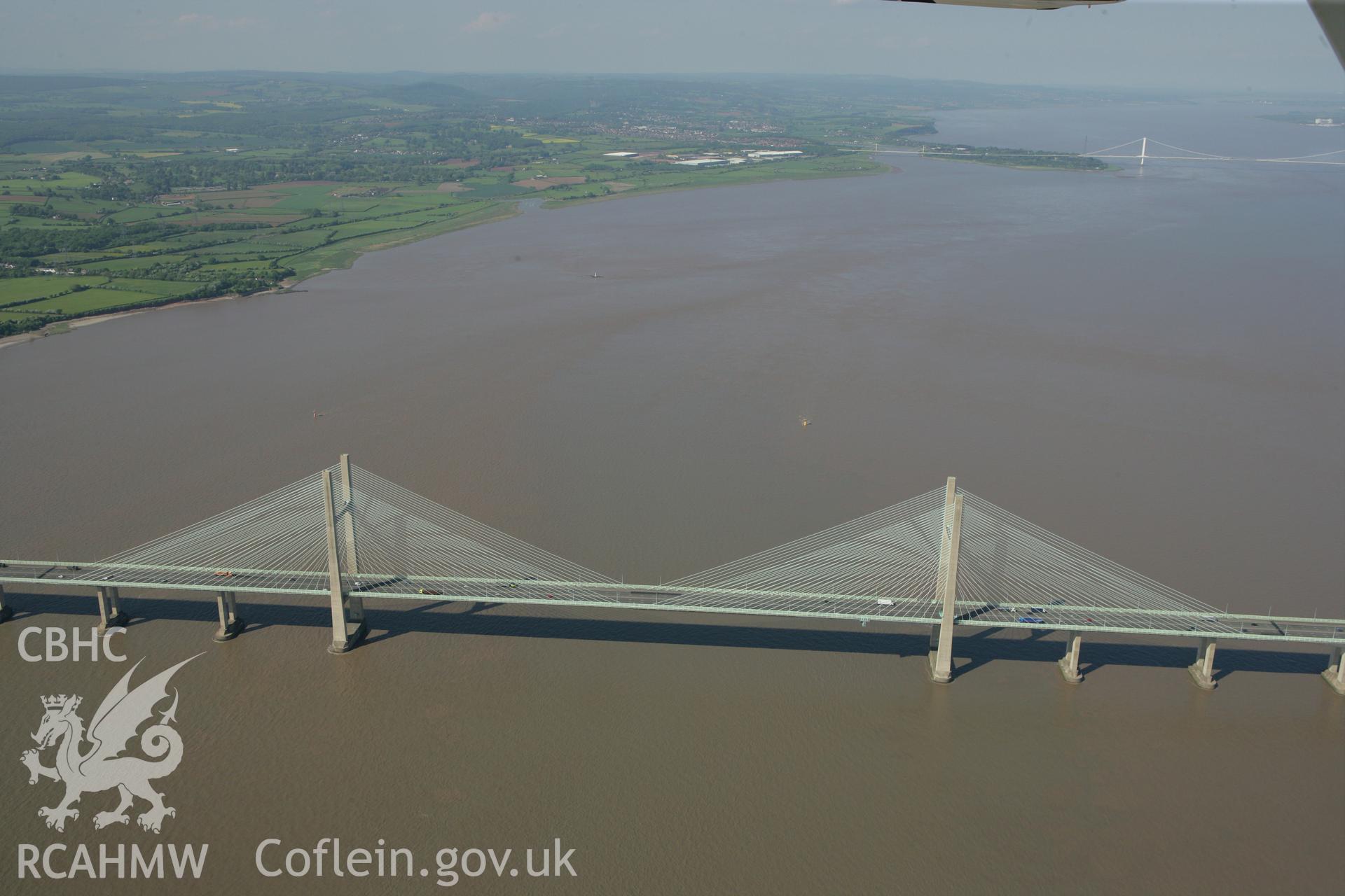 RCAHMW colour oblique photograph of Second Severn Crossing, M4 motorway. Taken by Toby Driver on 24/05/2010.