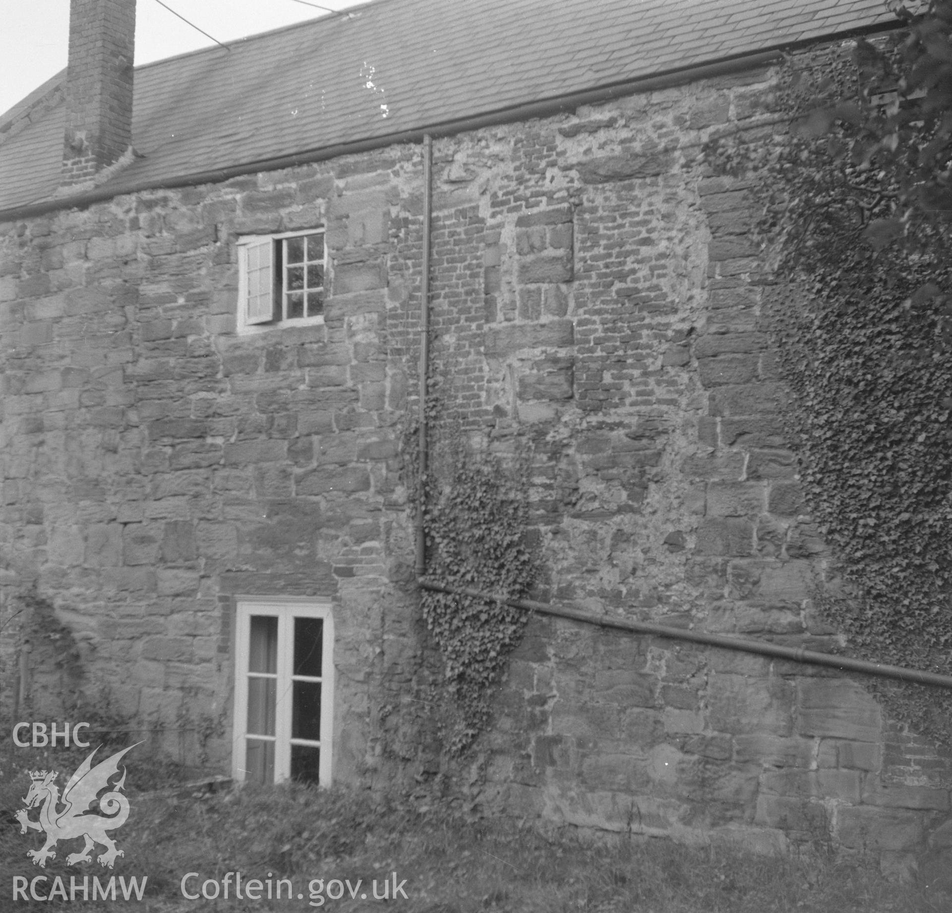 Digital copy of a black and white nitrate negative showing rear elevation of Llyseurgain.