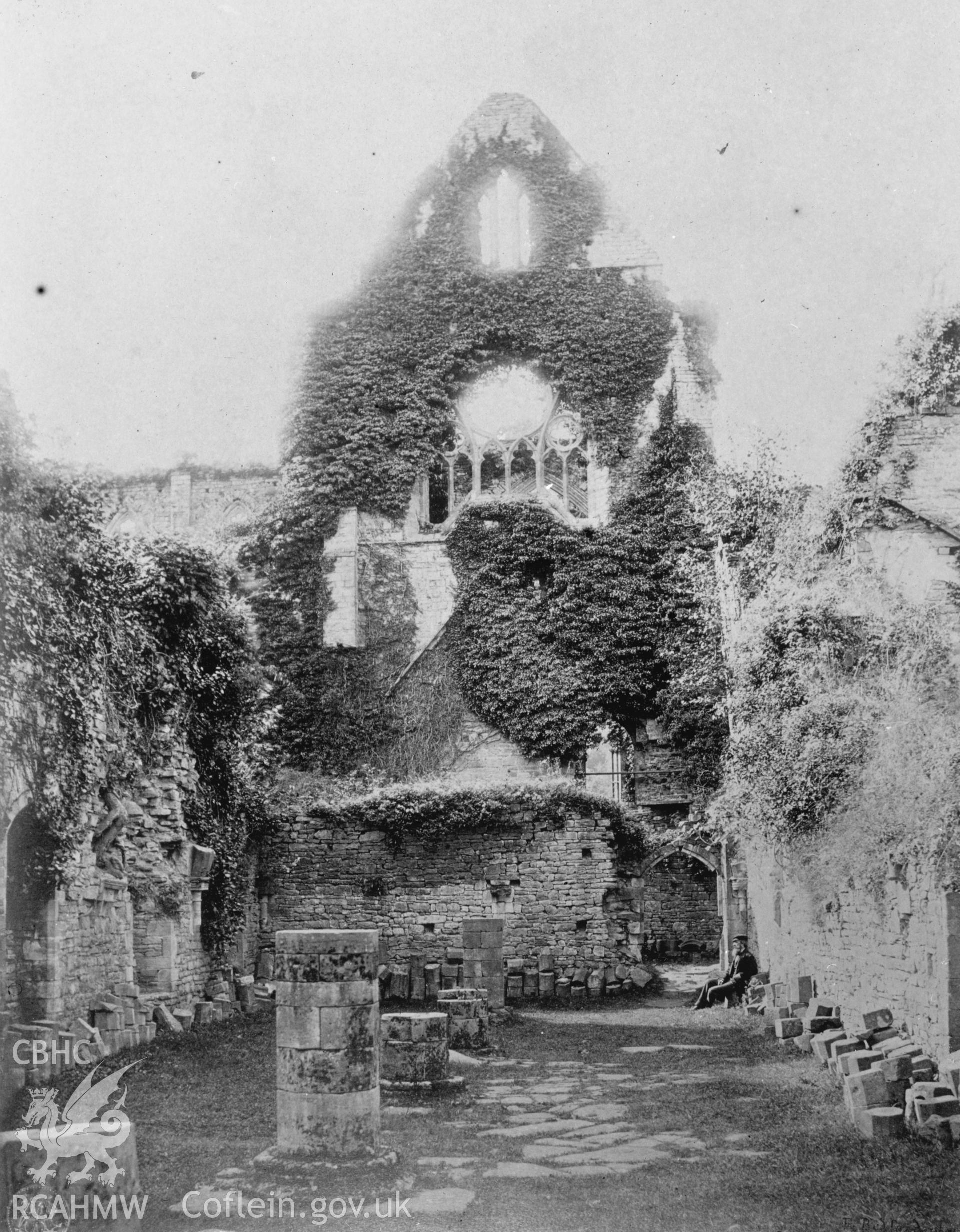 Digital copy of a National Buildings Record photograph showing Tintern Abbey taken by H Felton.