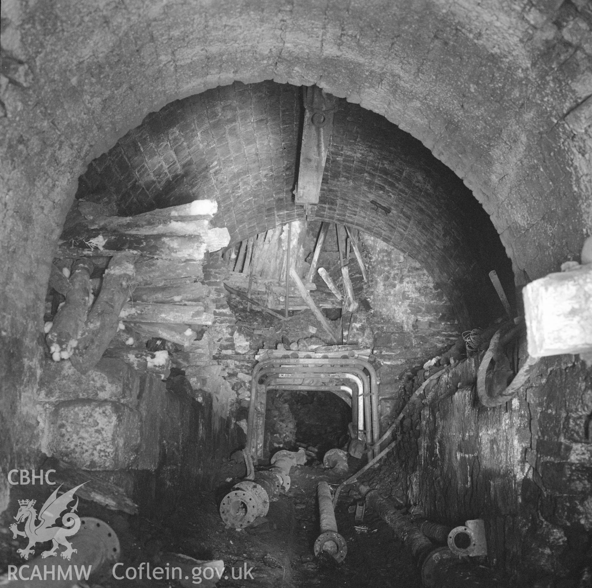 Digital copy of an acetate negative showing underground engine house at Big Pit, from the John Cornwell Collection.