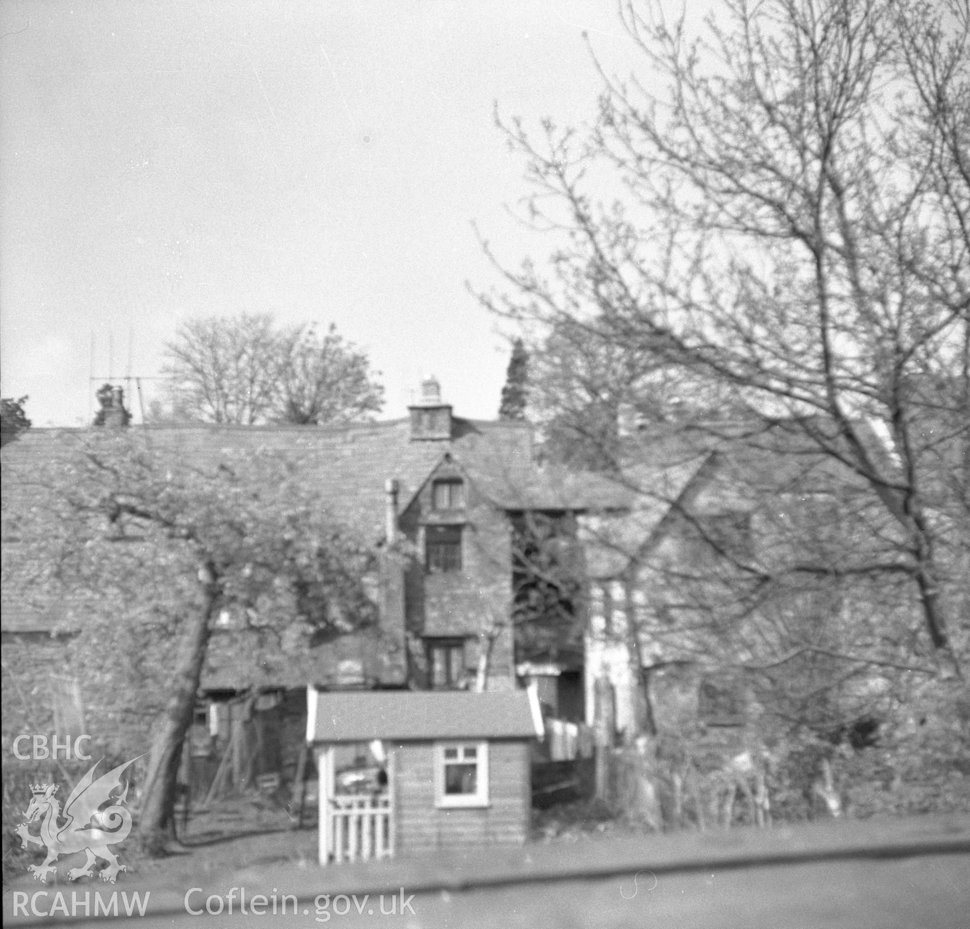 Digital copy of an undated nitrate negative showing rear view of 40 Cross Street, Abergavenny.