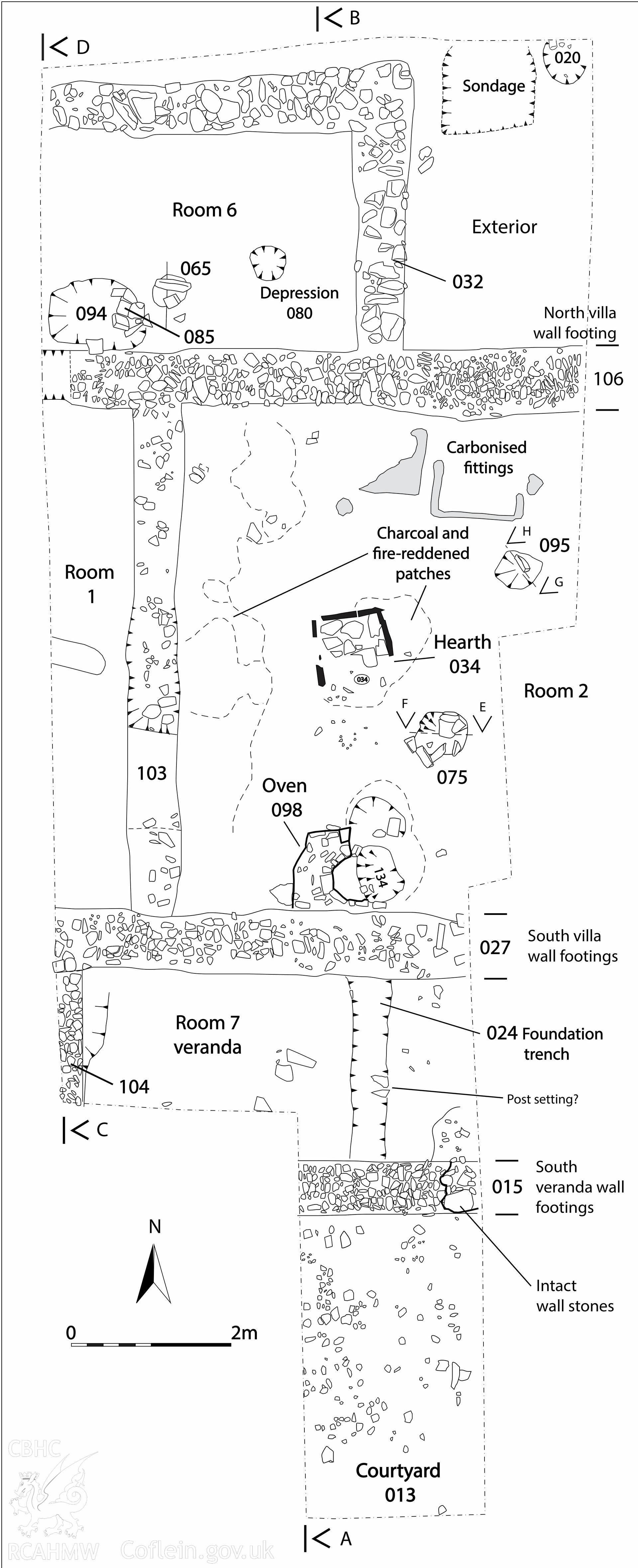 Arch Camb 167 (2018) 143-219. "The Romano-British villa at Abermagwr, Ceredigion: excavations 2010-2015" by Davies and Driver. Web-friendly .tif version of Fig 7. Plan of Trenches A and C.