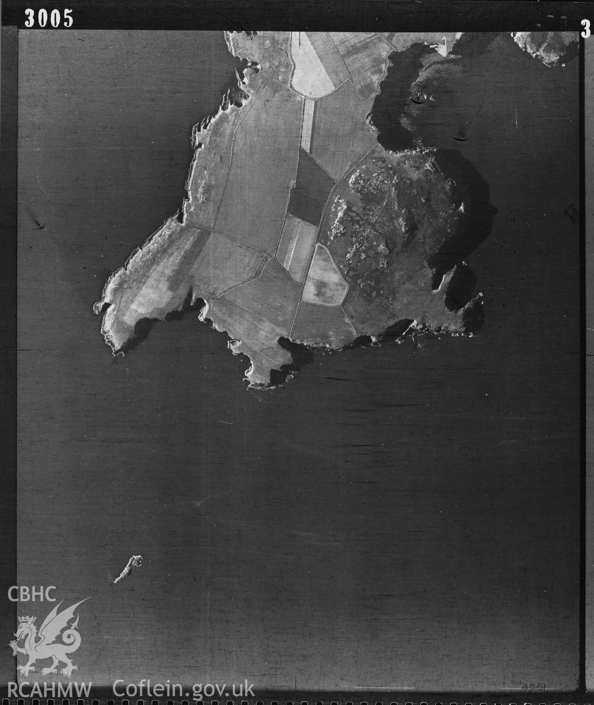 Digital copy of an aerial view of Ramsey Island taken by RAF on 07.07.1946.