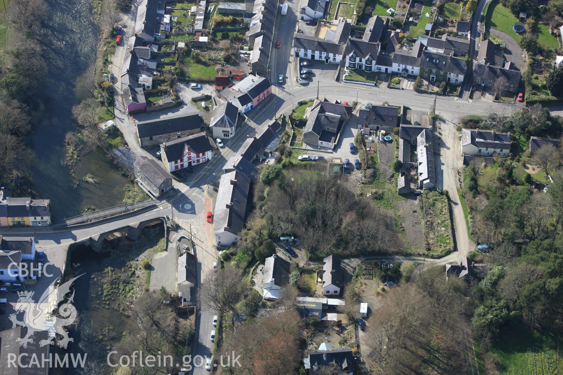 RCAHMW colour oblique aerial photograph of Adpar Motte. Taken on 13 April 2010 by Toby Driver