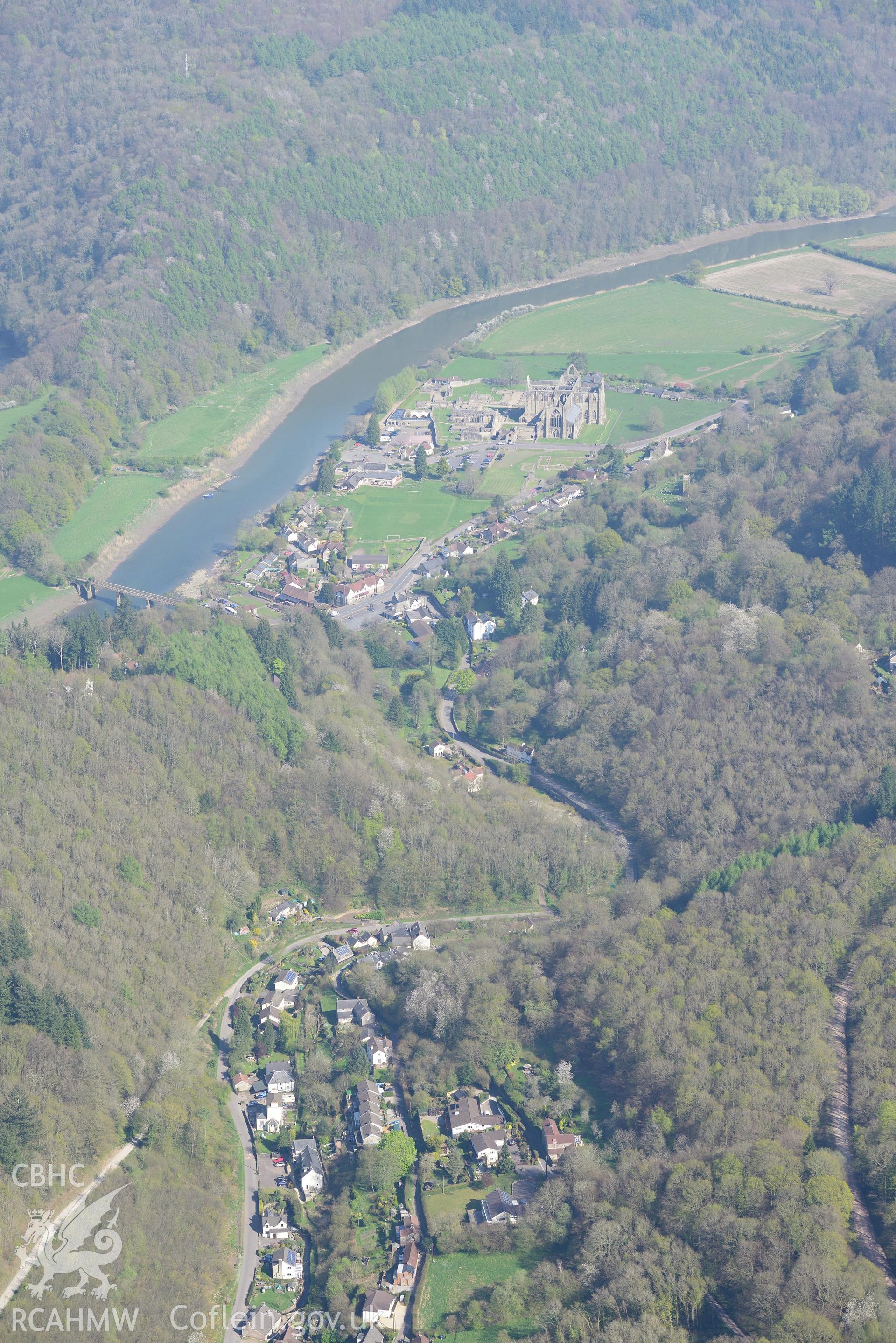 Tintern Abbey. Oblique aerial photograph taken during the Royal Commission's programme of archaeological aerial reconnaissance by Toby Driver on 21st April 2015