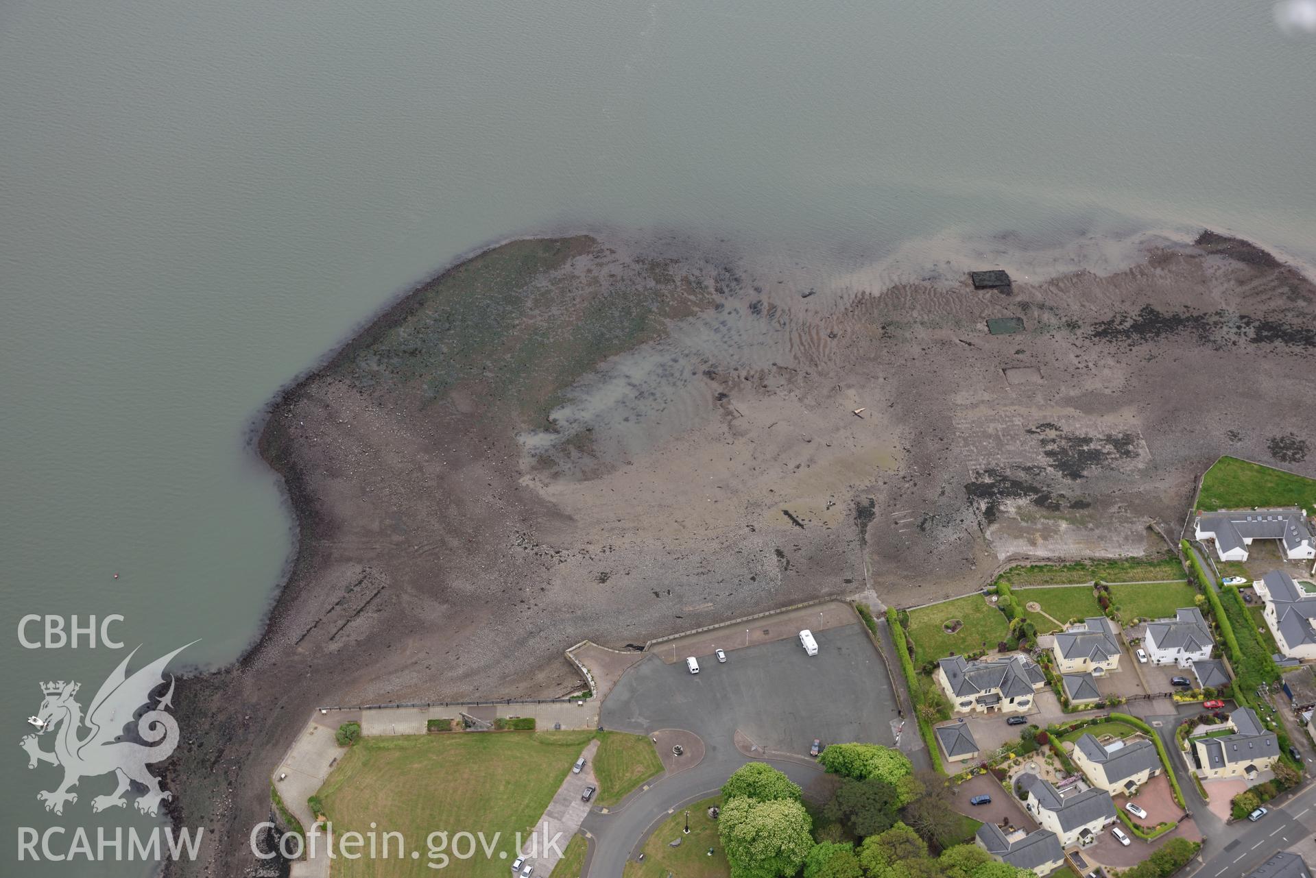 Neyland embarkation hards, at low tide. Baseline aerial reconnaissance survey for the CHERISH Project. ? Crown: CHERISH PROJECT 2017. Produced with EU funds through the Ireland Wales Co-operation Programme 2014-2020. All material made freely available through the Open Government Licence.