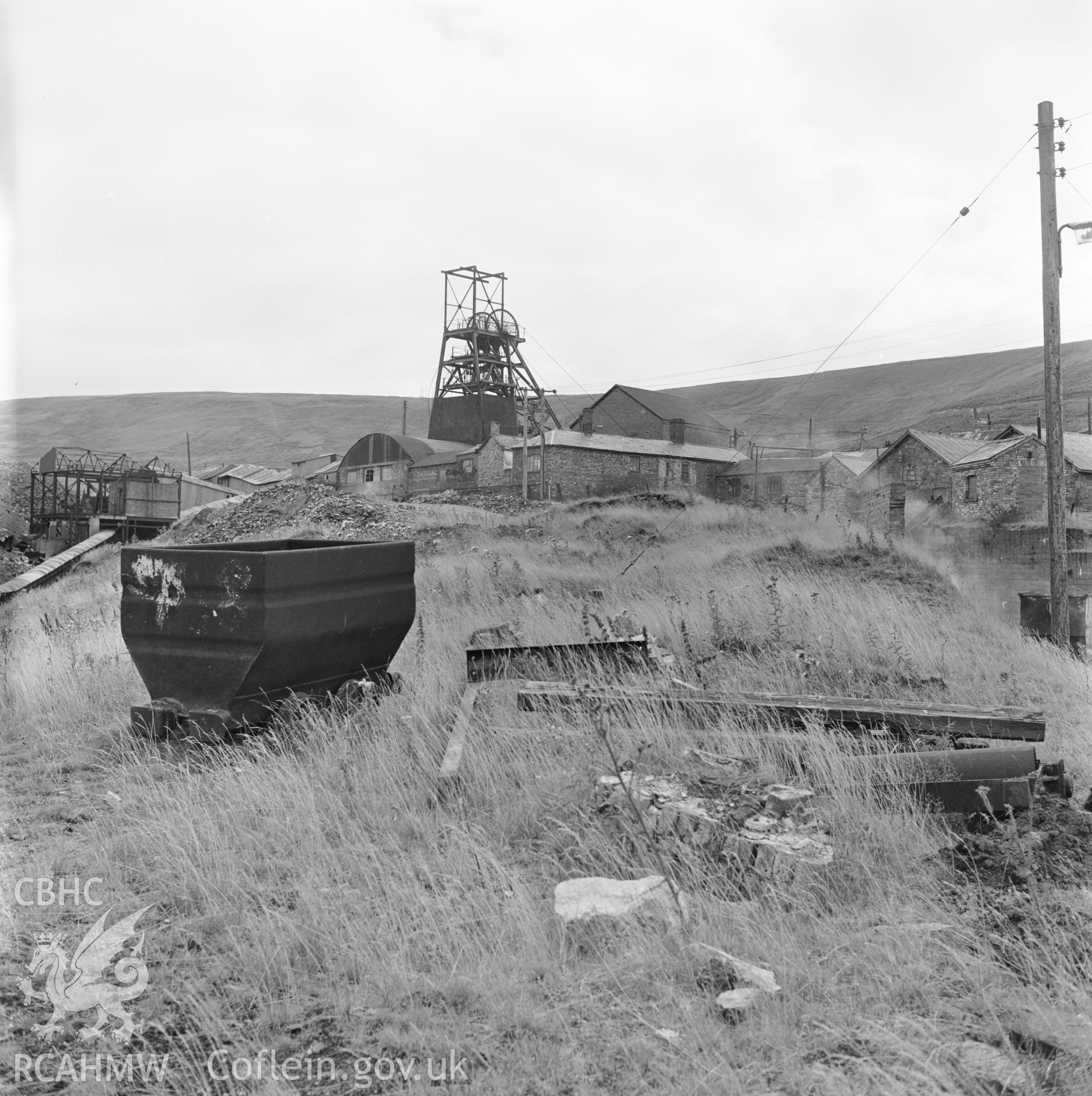 Digital copy of an acetate negative showing general view of Big Pit from south, from the John Cornwell Collection.