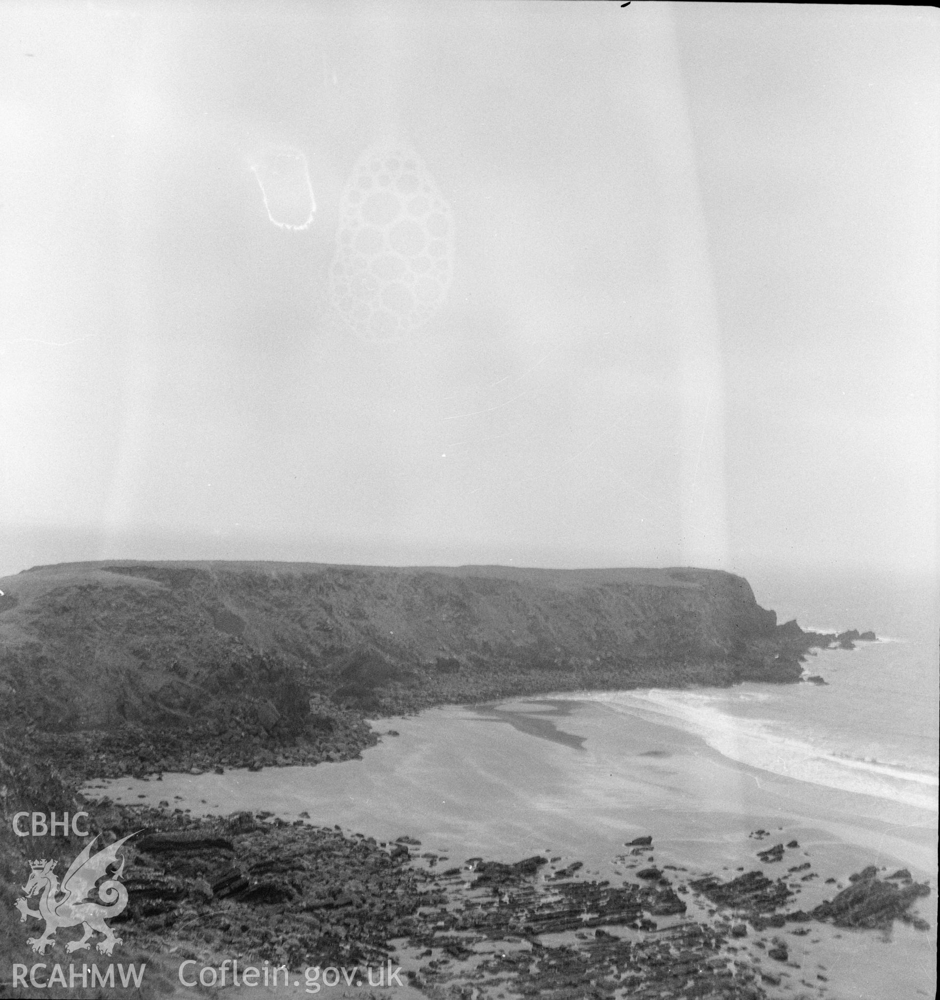 Digital copy of an acetate negative showing "Marloes, Gateholm Island", 15th April 1957.