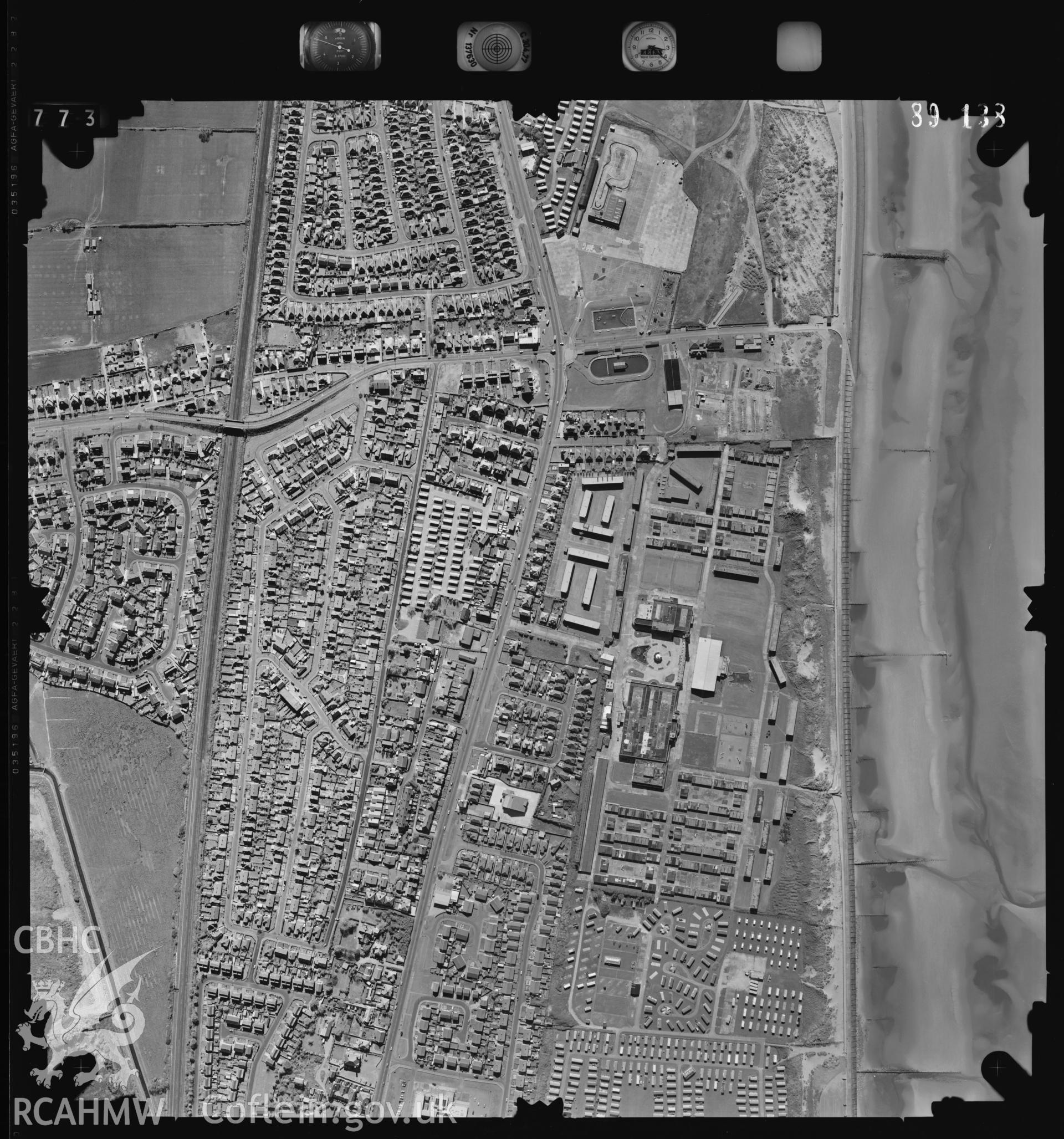 Digital copy of an aerial view of Prestatyn taken by Ordnance Survey. SJ045828.