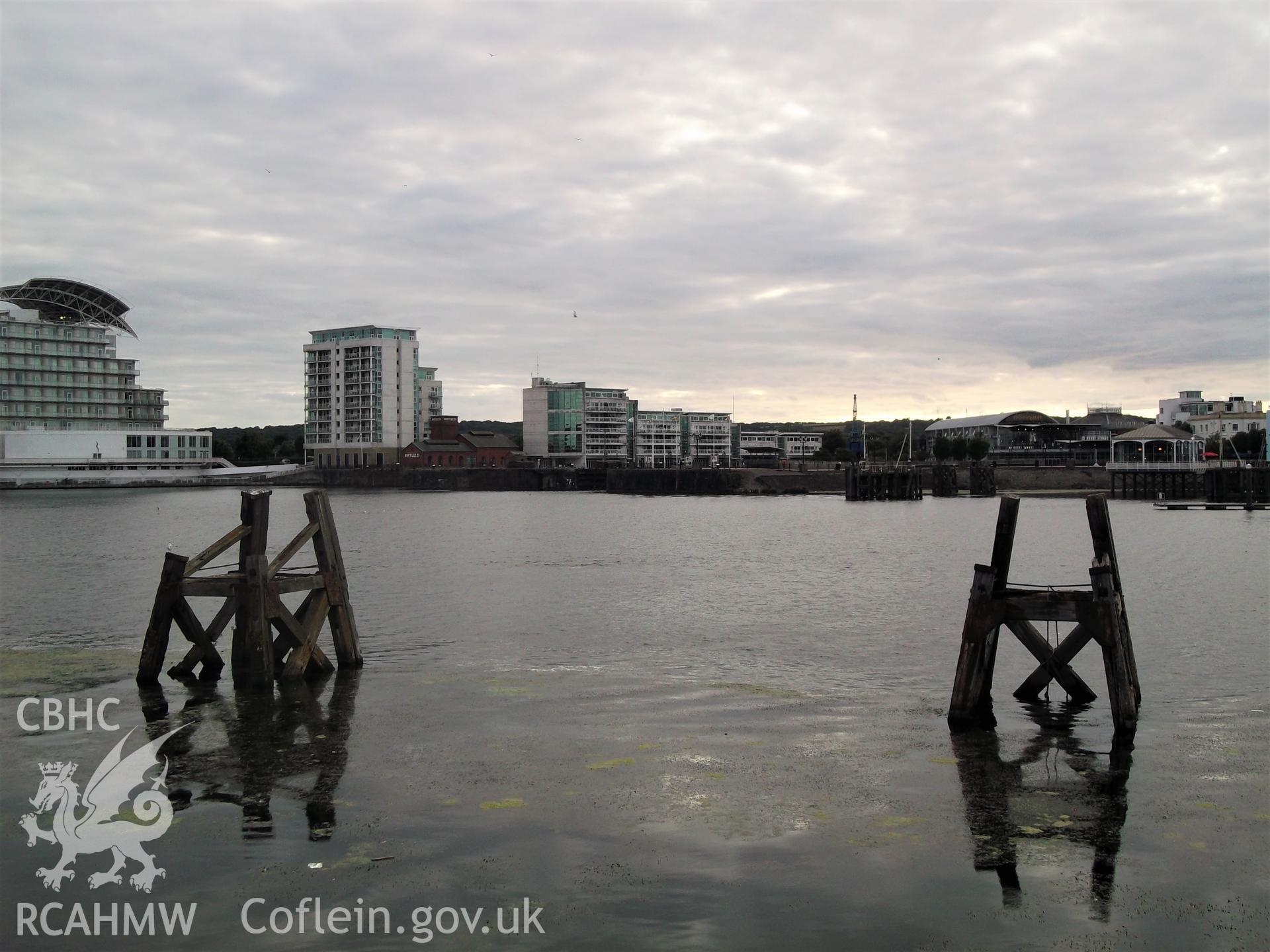 Colour photograph showing exterior of 'the Dolphins' (Jetty) at the Inner Harbour, Butetown, Cardiff. Photographed during survey conducted by Adam N. Coward on 17th July 2018.