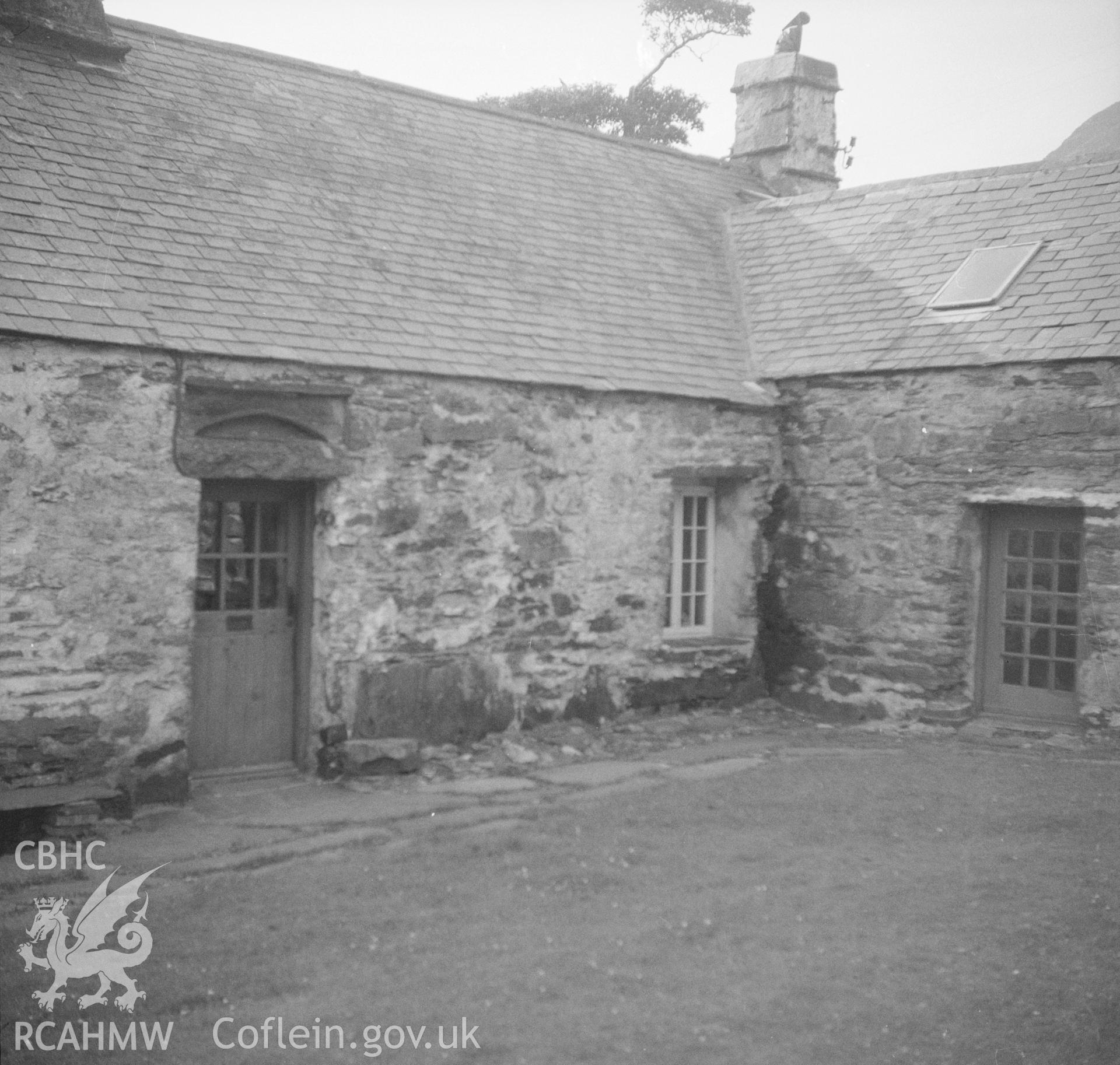 Digital copy of a black and white nitrate negative showing exterior view of Hafod Yspyty, Llan Ffestiniog, Merioneth.