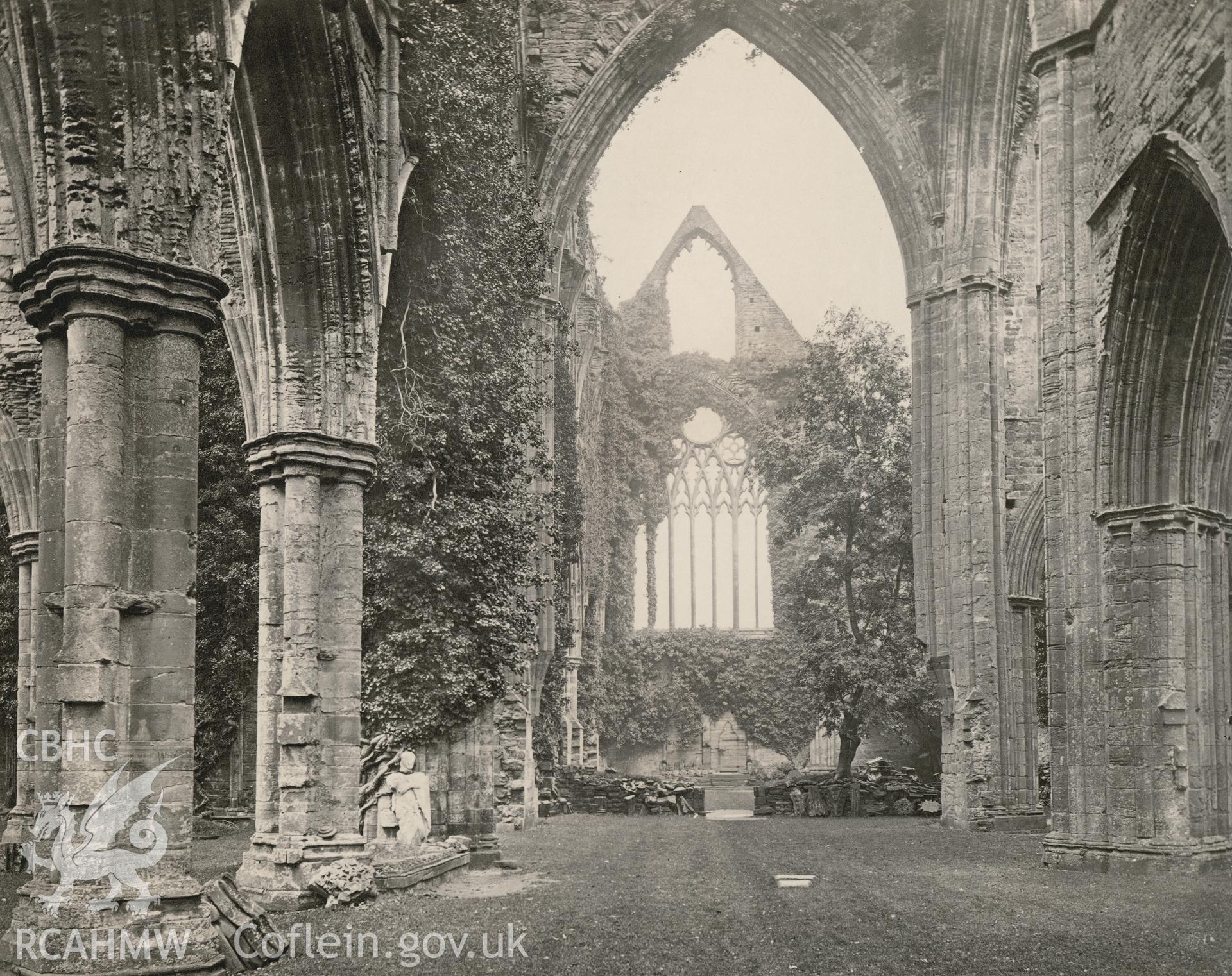 Digital copy of a circa 1870 albumen print showing an interior view of Tintern Abbey.