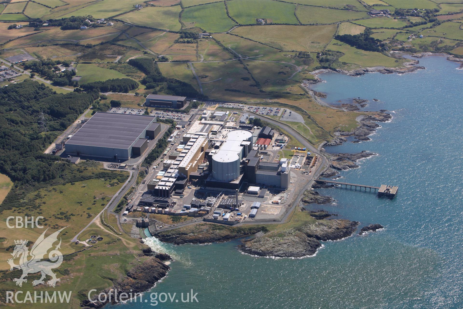RCAHMW colour oblique photograph of Wylfa Nuclear Power Station. Taken by Toby Driver on 20/07/2011.
