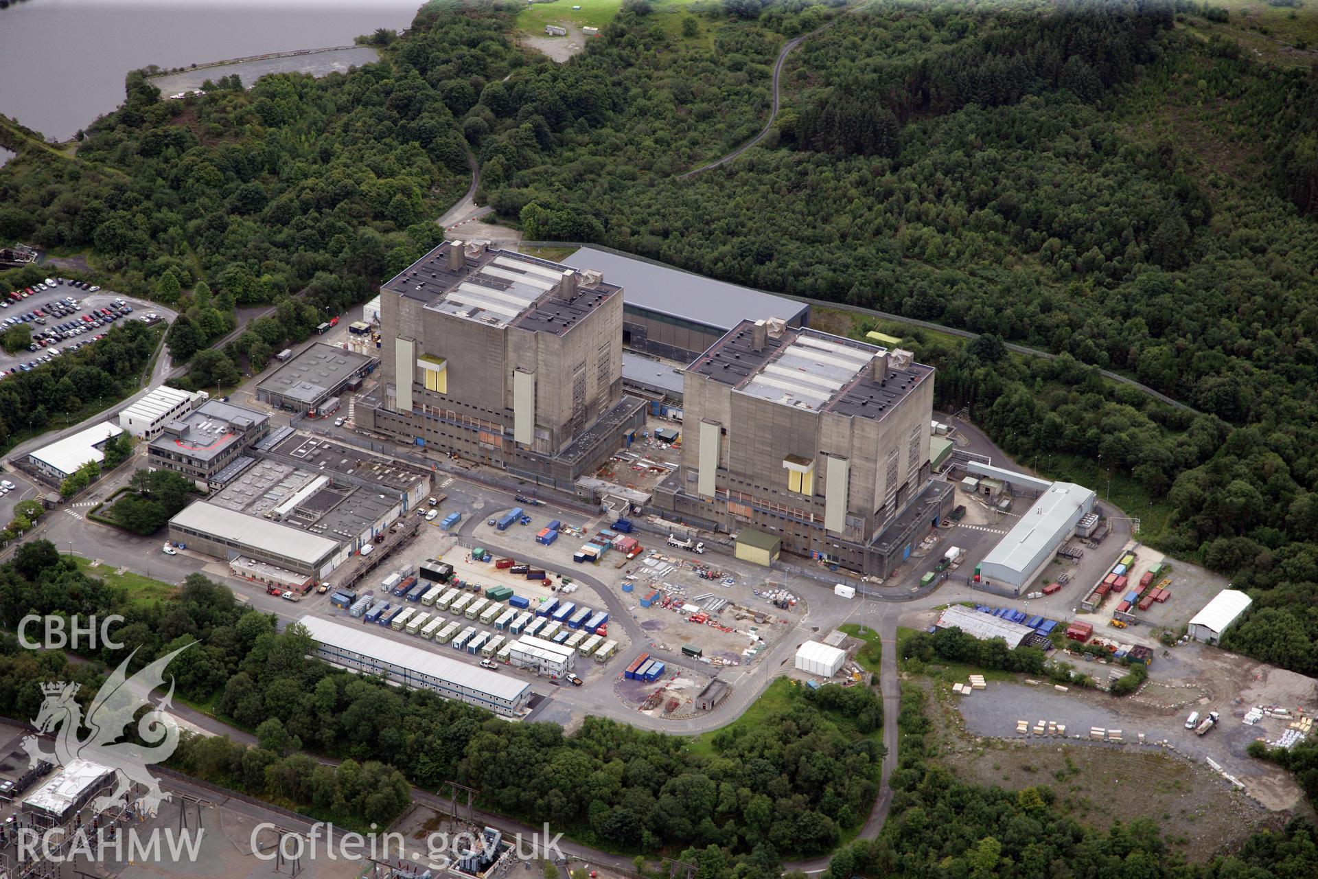 RCAHMW colour oblique photograph of Trawsfynydd Power Station, Gellilydan. Taken by Toby Driver on 17/08/2011.