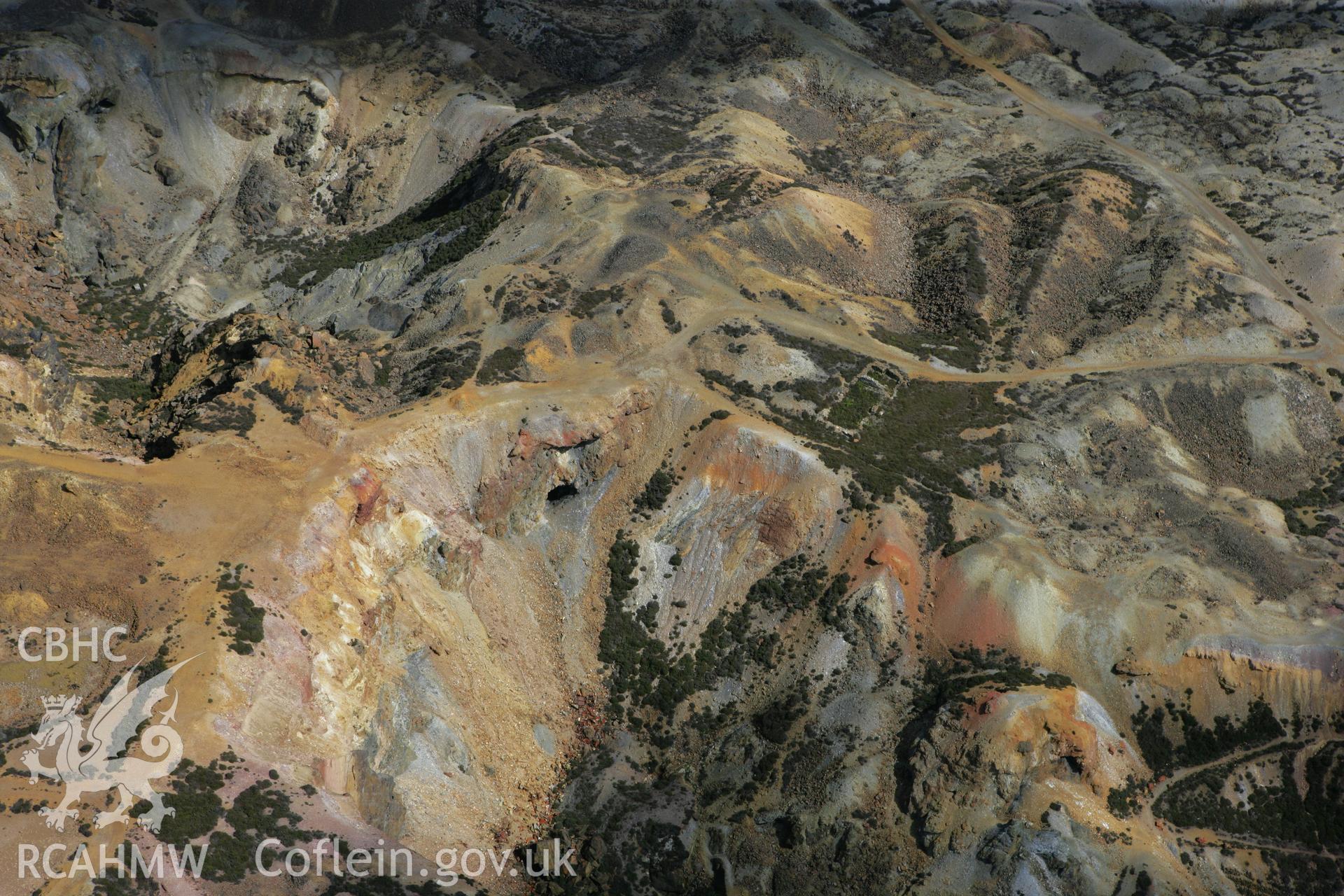 RCAHMW colour oblique photograph of Parys Mountain Copper Mines, Amlwch. Taken by Toby Driver on 20/07/2011.