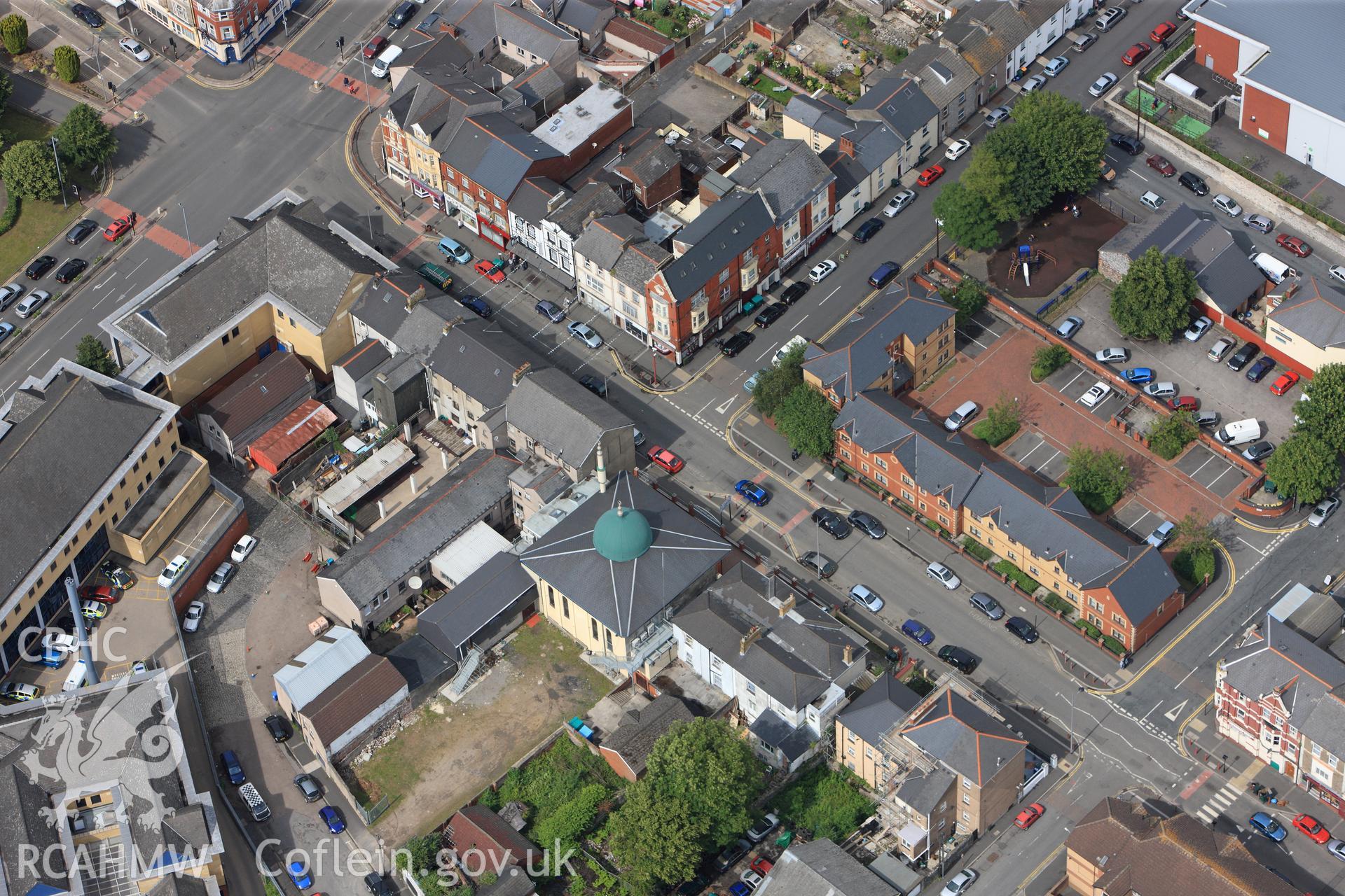 RCAHMW colour oblique photograph of Newport city centre. Taken by Toby Driver on 13/06/2011.