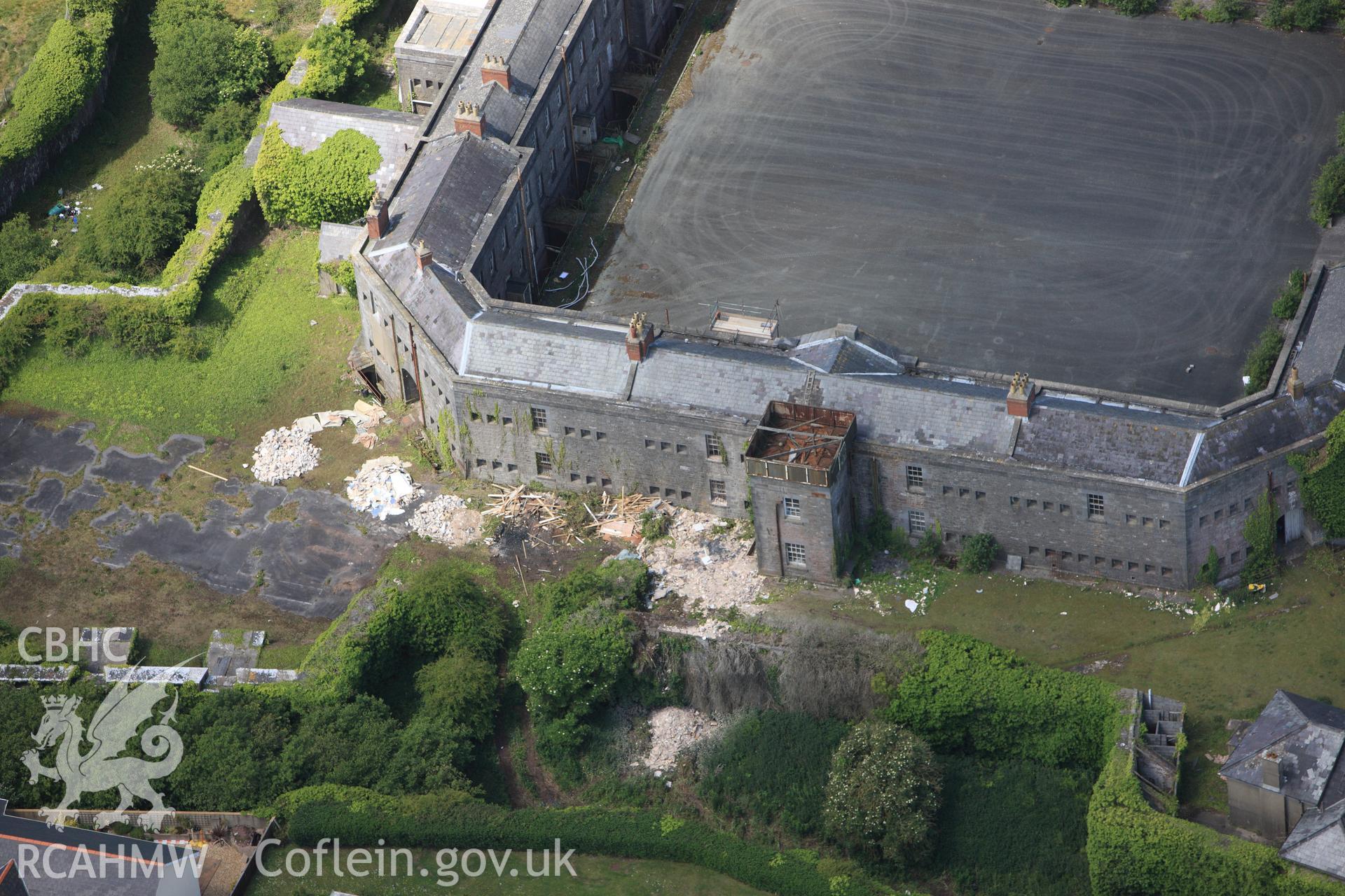RCAHMW colour oblique photograph of Former defensible barracks, Pembroke Dock. Taken by Toby Driver on 24/05/2011.