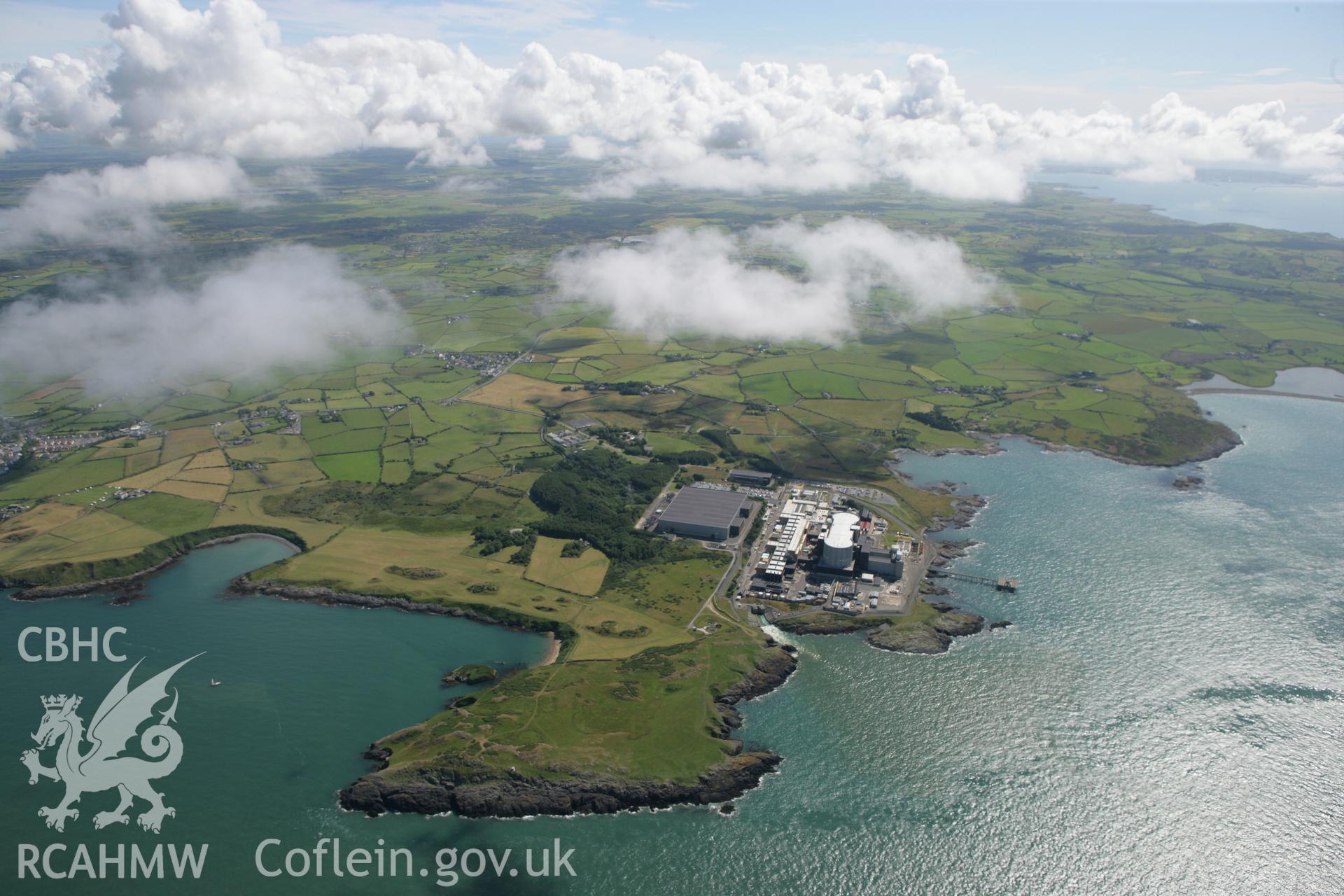 RCAHMW colour oblique photograph of Wylfa Nuclear Power Station, high view. Taken by Toby Driver on 20/07/2011.