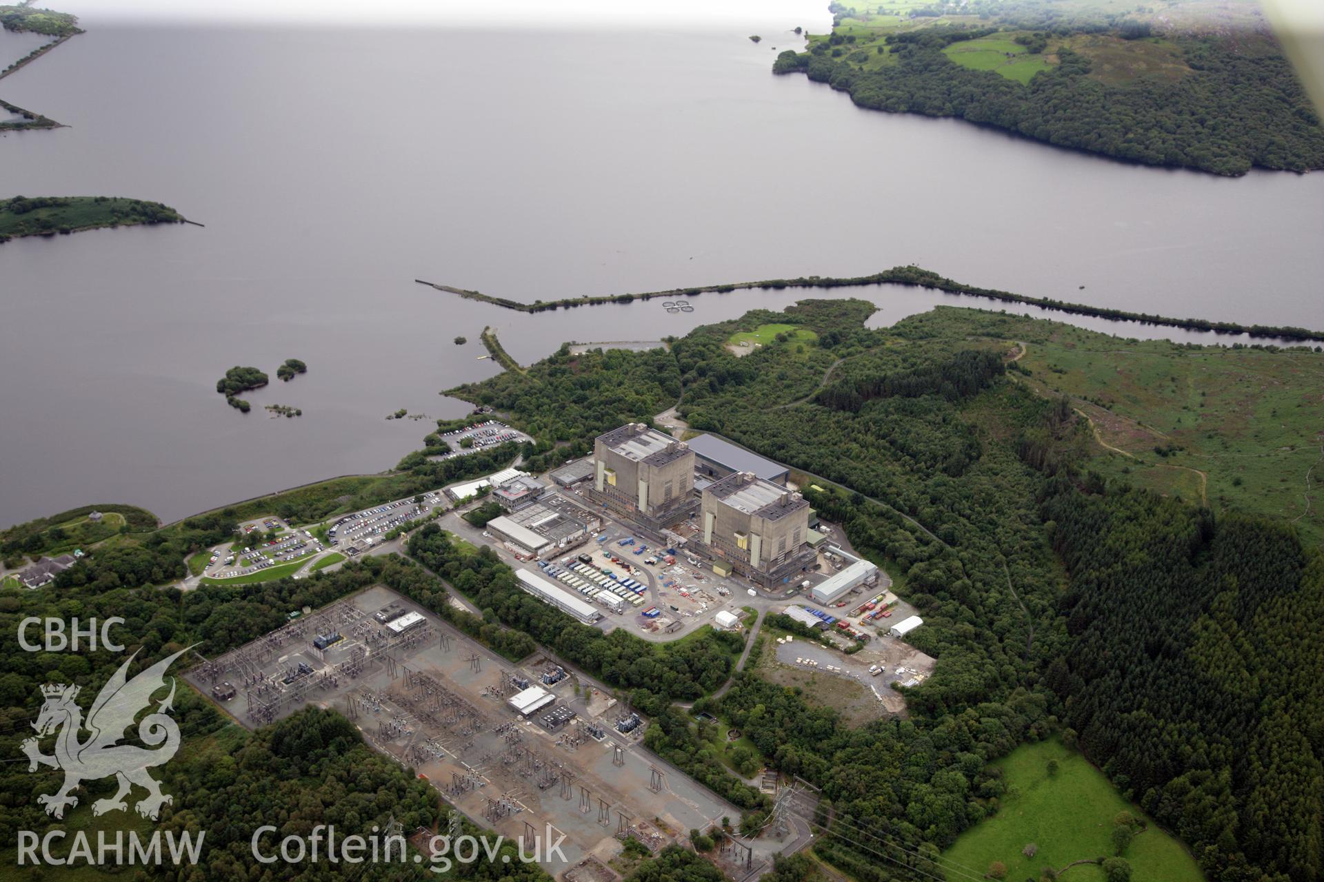RCAHMW colour oblique photograph of Trawsfynydd Power Station, Gellilydan. Taken by Toby Driver on 17/08/2011.