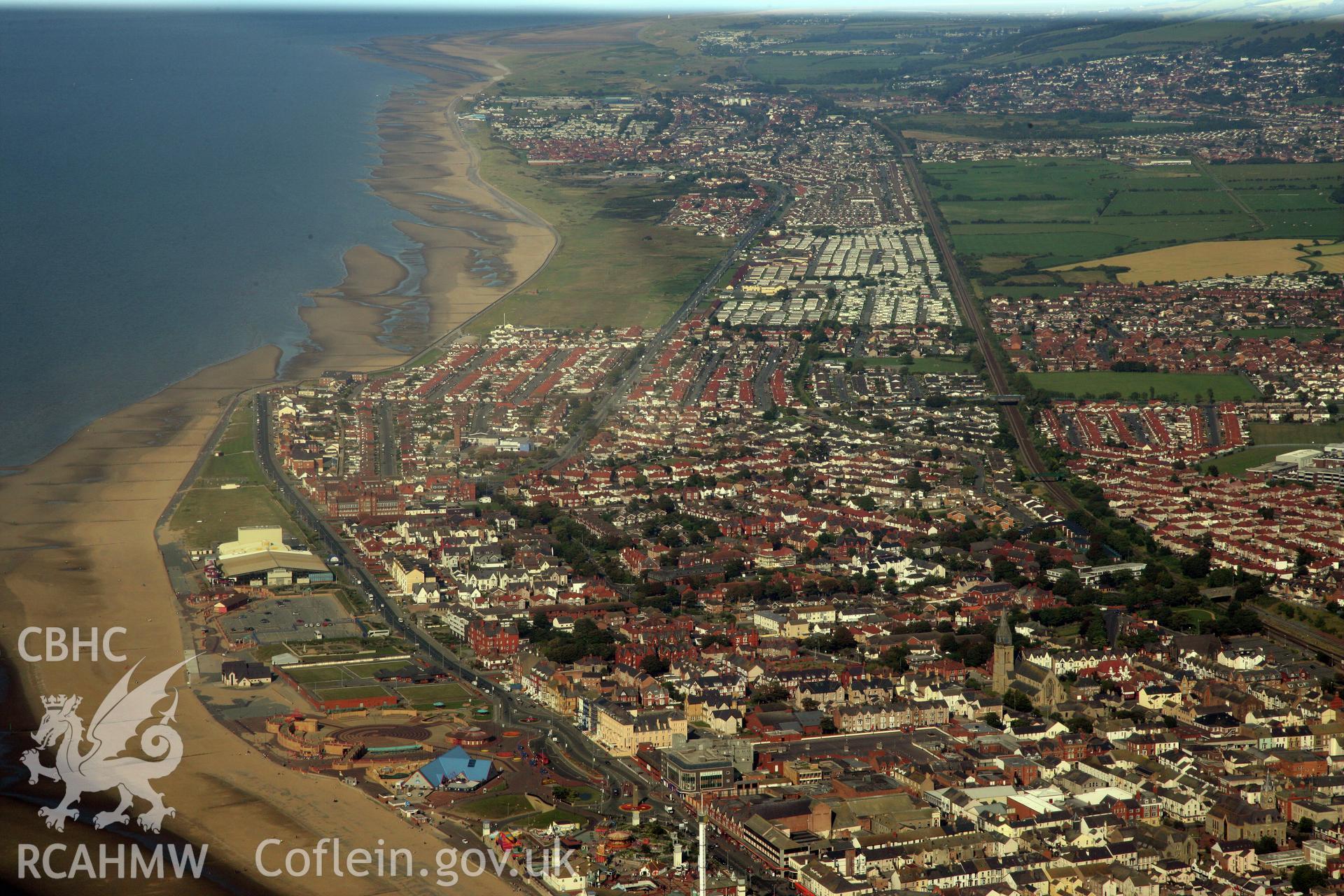 RCAHMW colour oblique photograph of Rhyl. Taken by Toby Driver and Oliver Davies on 27/07/2011.