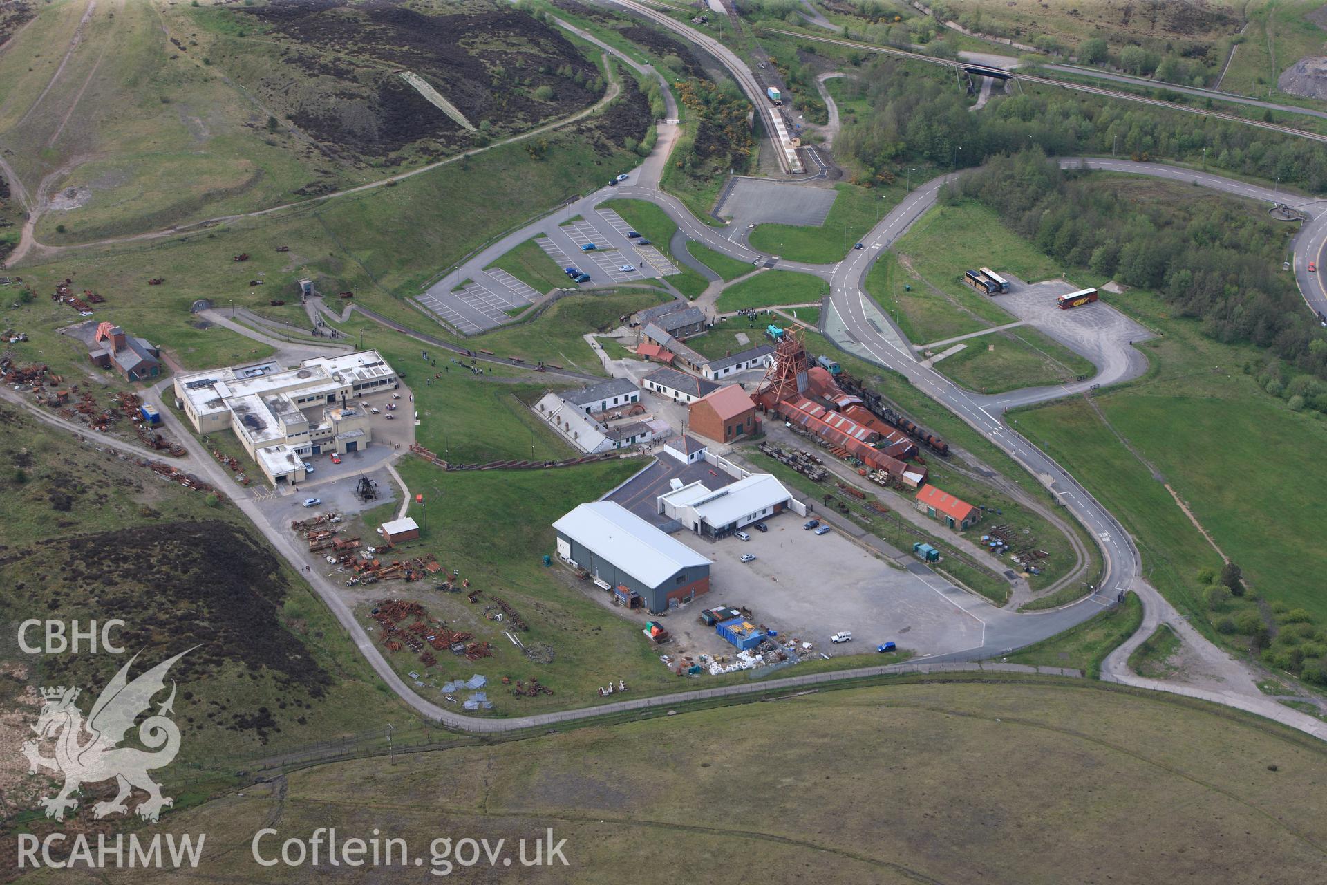RCAHMW colour oblique photograph of Big Pit Coal Mine. Taken by Toby Driver on 22/05/2012.
