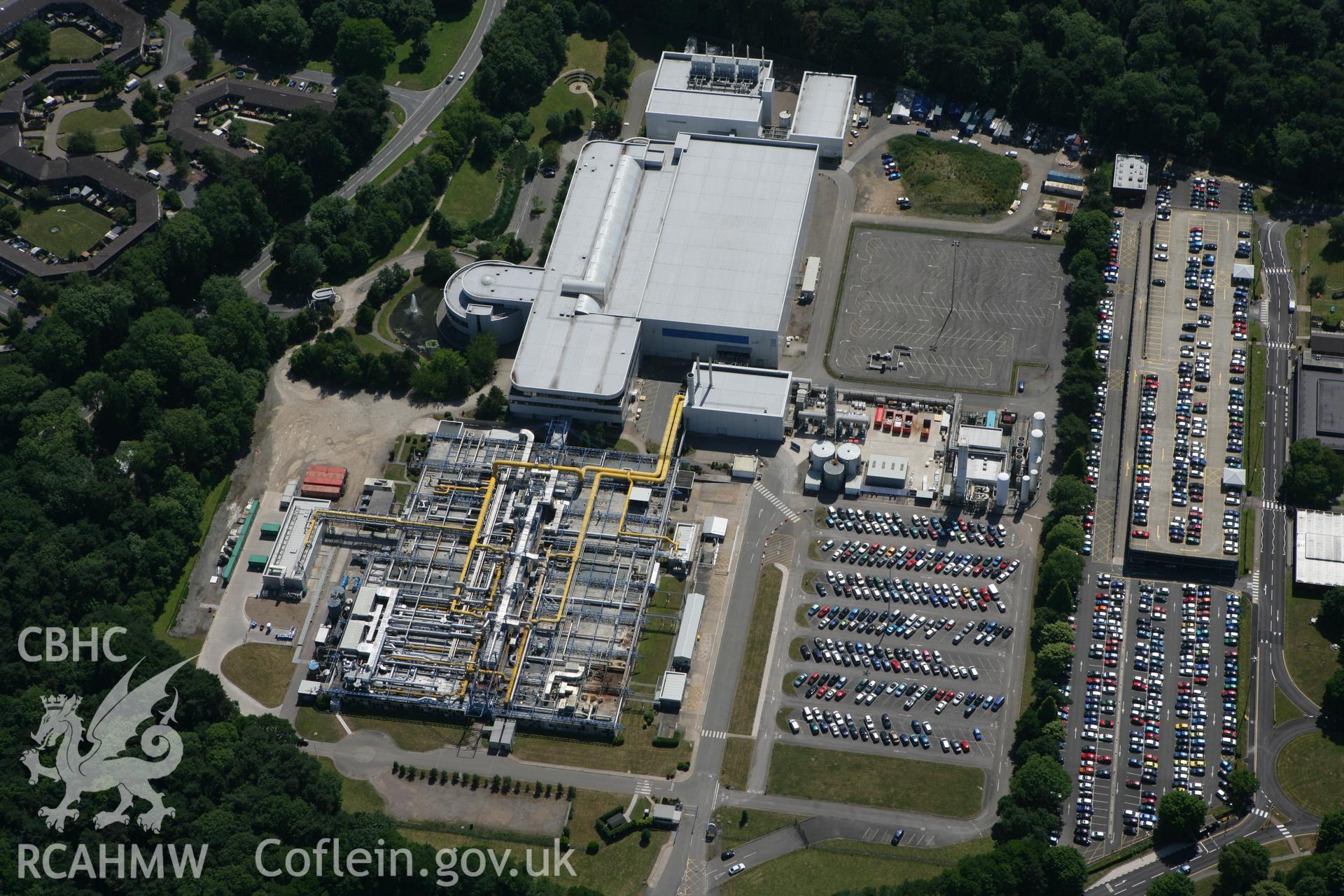 RCAHMW colour oblique photograph of Inmos Factory, Semiconductor Plant, Newport. Taken by Toby Driver on 21/06/2010.