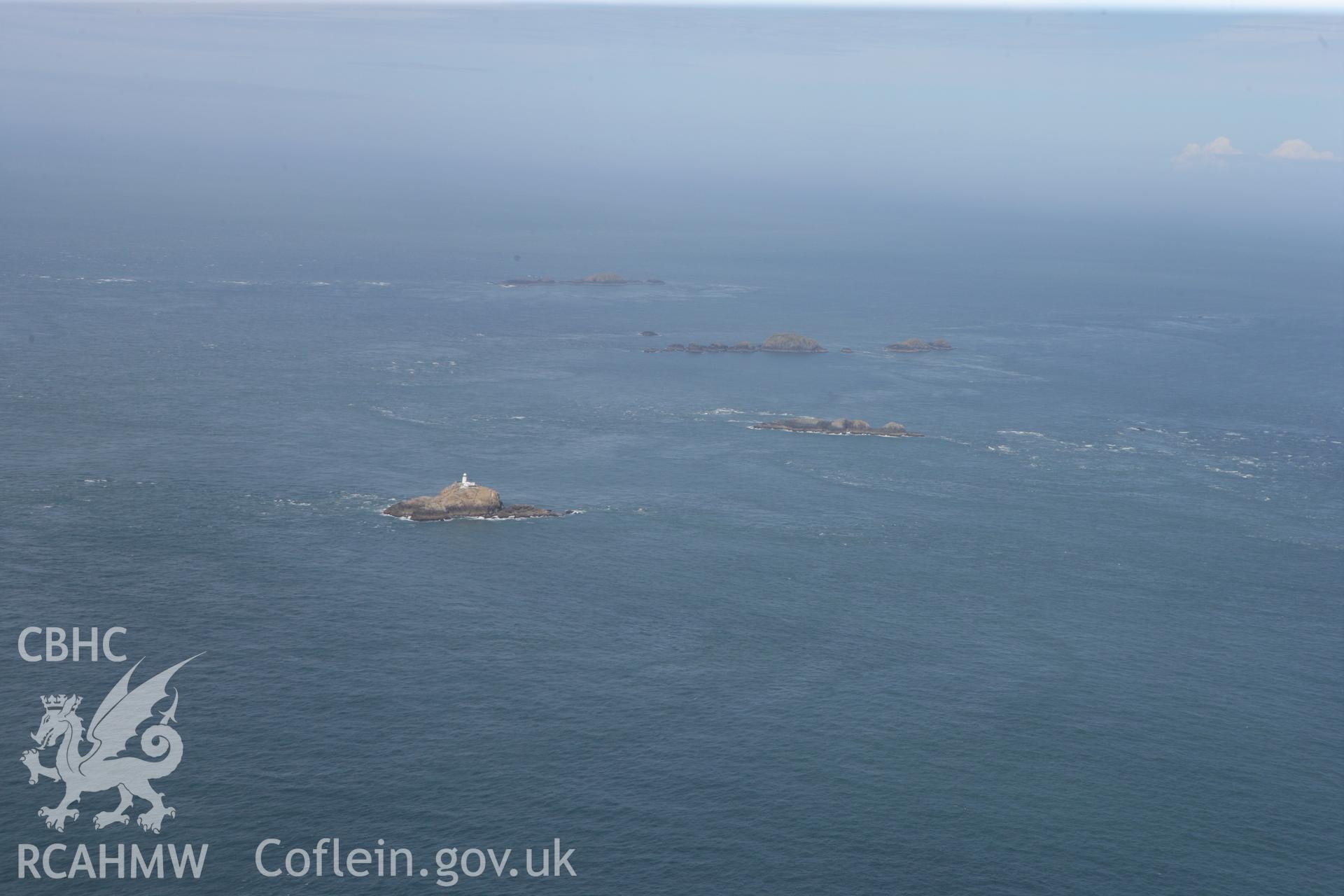 RCAHMW colour oblique photograph of South Bishop, west of Ramsey Island, distant view. Taken by Toby Driver on 09/09/2010.