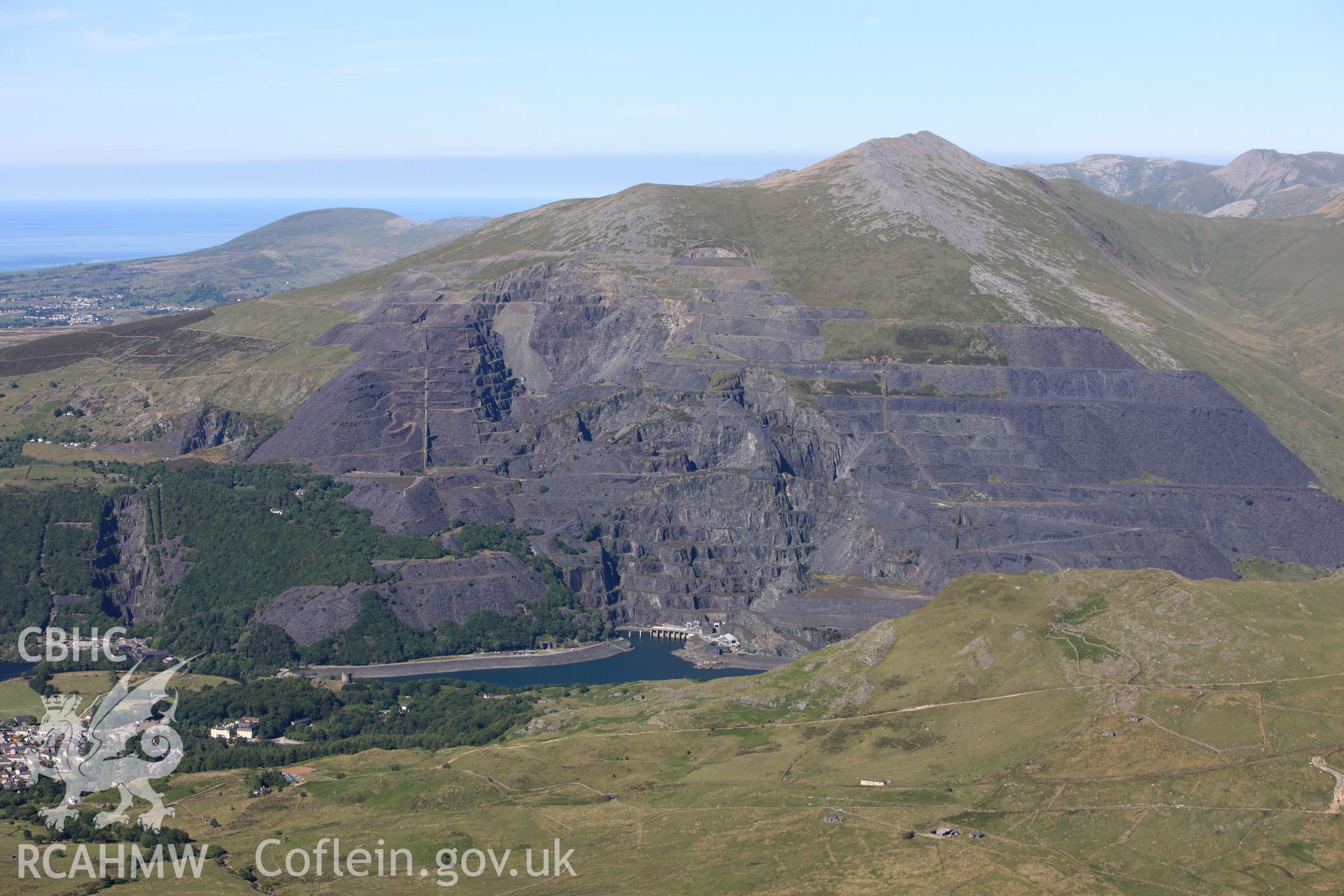 RCAHMW colour oblique photograph of Dinorwic Slate Quarry. Taken by Toby Driver on 16/06/2010.