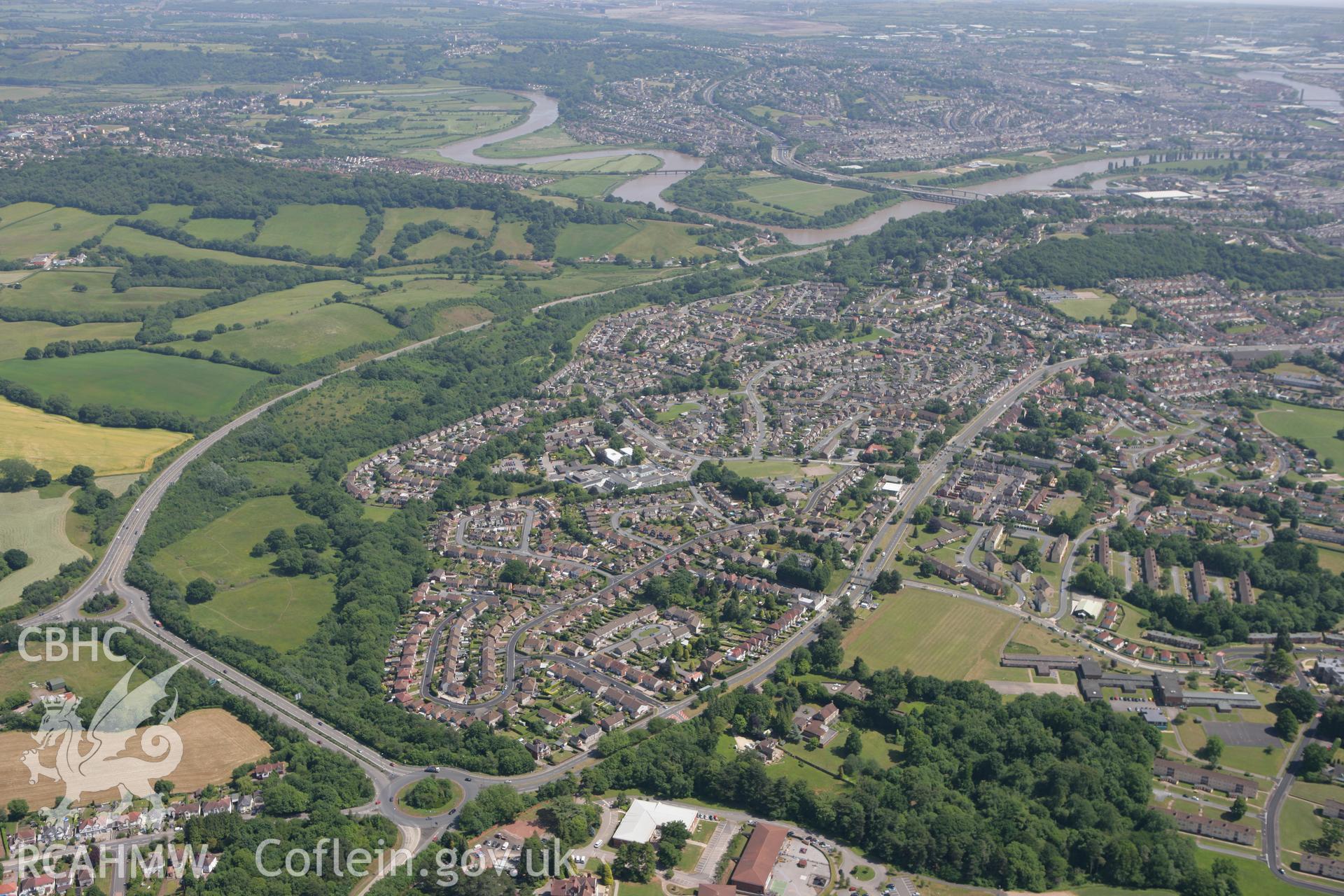 RCAHMW colour oblique photograph of Malpas, Newport, from the north-west. Taken by Toby Driver on 21/06/2010.