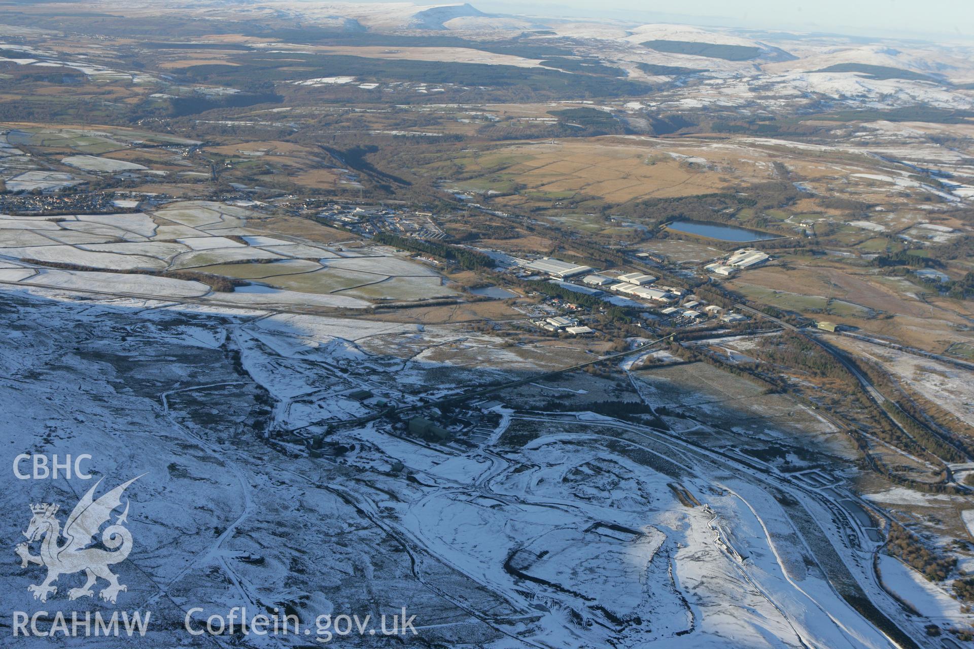RCAHMW colour oblique photograph of Tower Drift Mine landscape. Taken by Toby Driver on 08/12/2010.