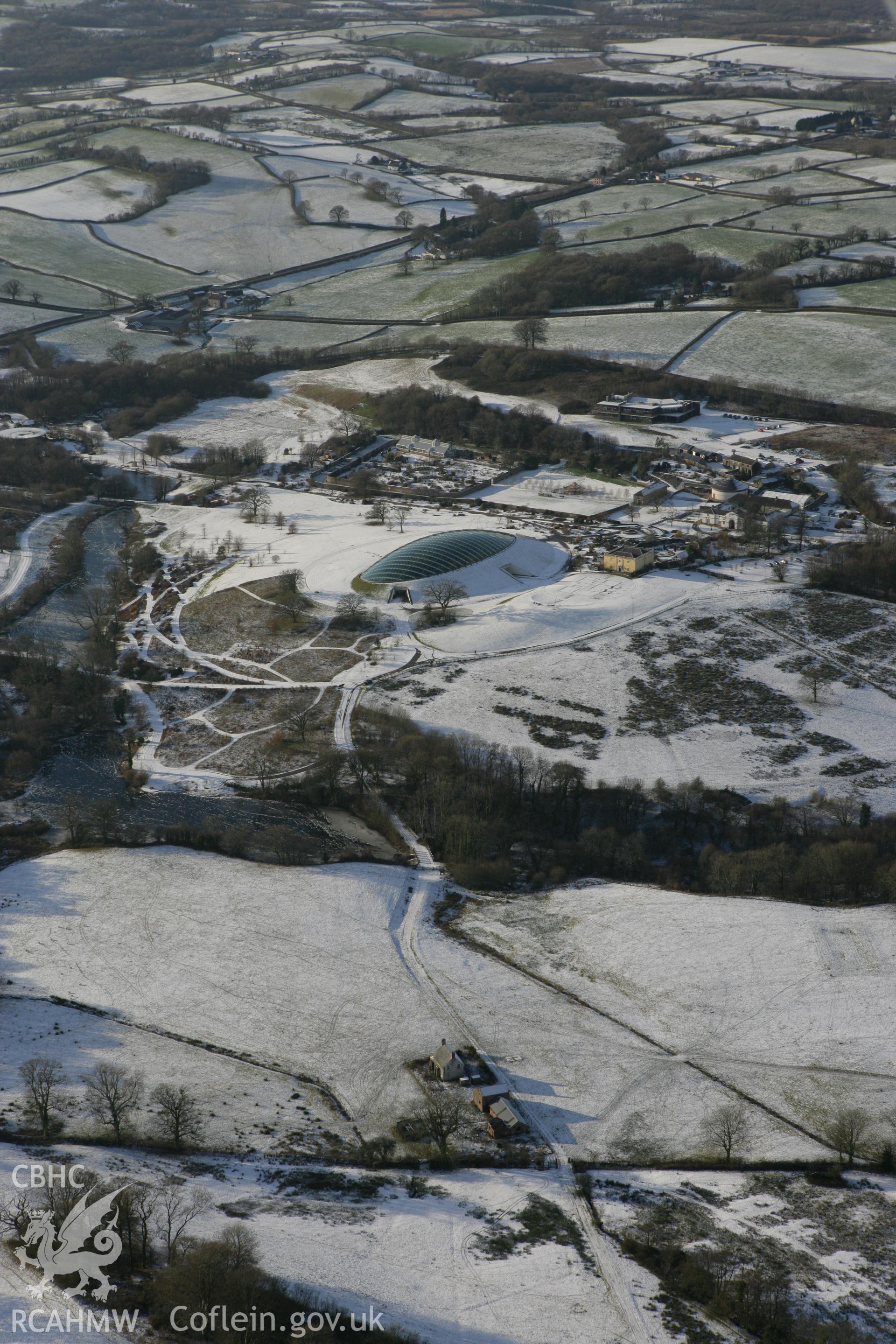 RCAHMW colour oblique photograph of the National Botanic Garden of Wales, winter landscape from the east. Taken by Toby Driver on 01/12/2010.