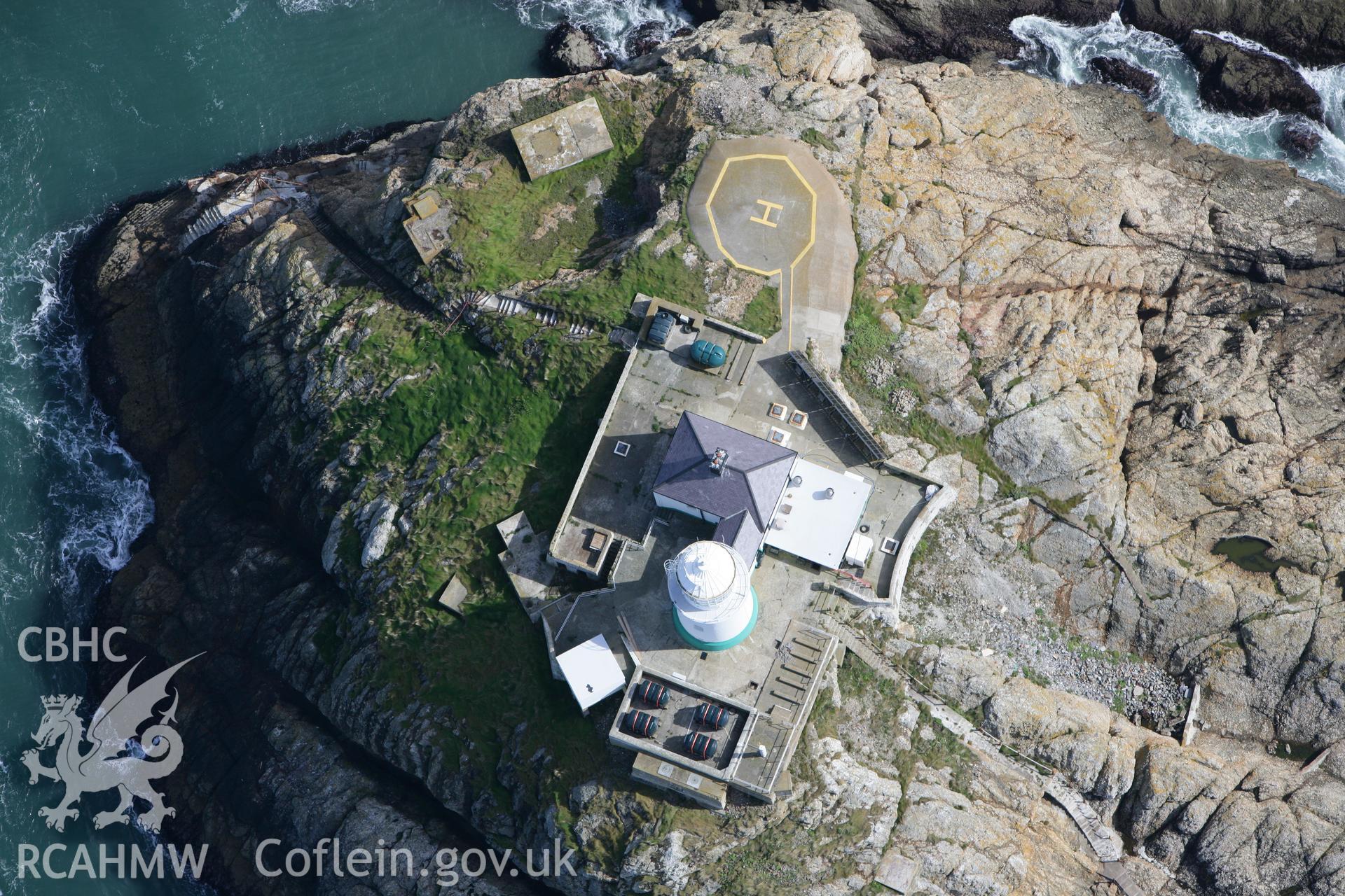 RCAHMW colour oblique photograph of South Bishop Lighthouse, west of Ramsey Island. Taken by Toby Driver on 09/09/2010.