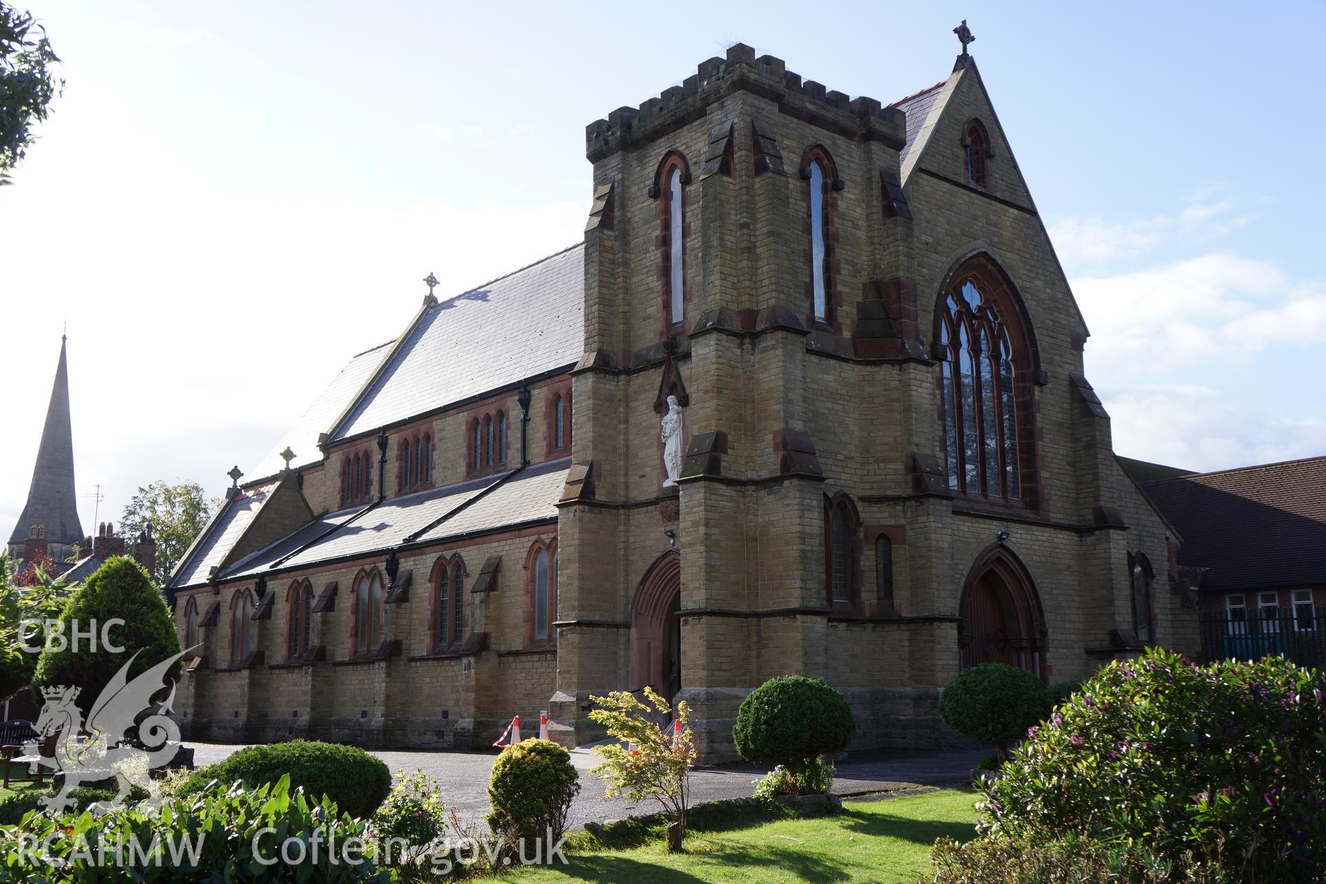 Digital colour photograph showing exterior of St Joseph's Catholic church, Colwyn Bay.