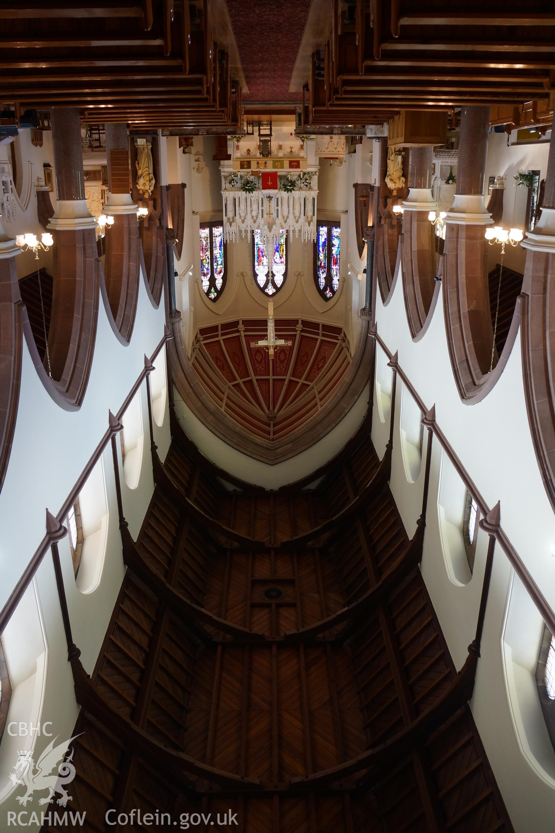 Digital colour photograph showing interior of St Joseph's Catholic church, Colwyn Bay.
