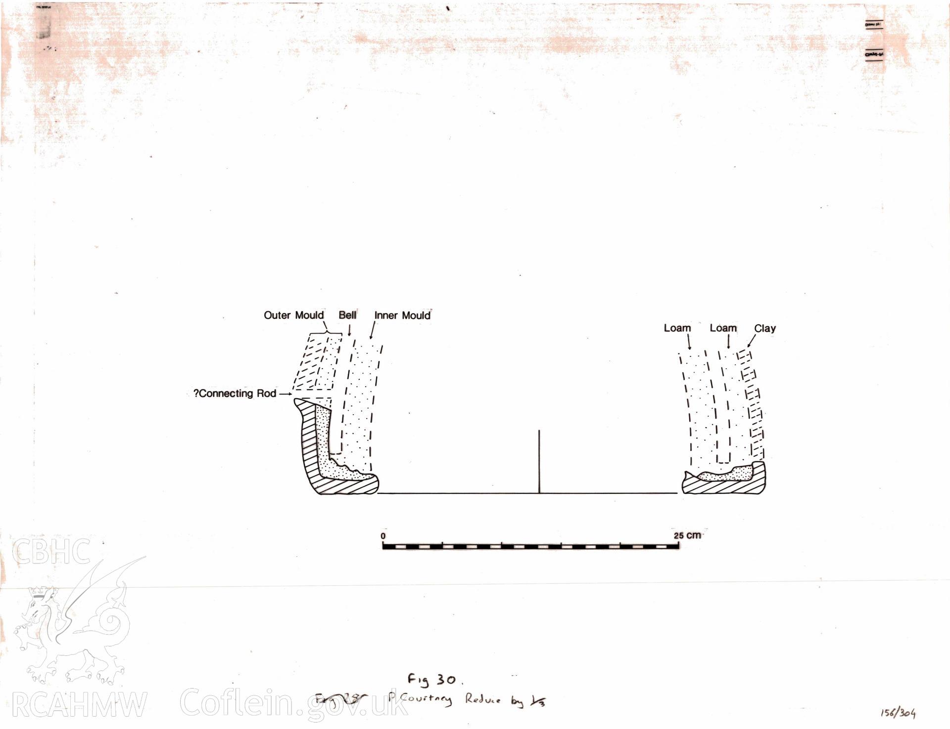 Cadw guardianship monument drawing, record of a finding, Tintern Abbey.