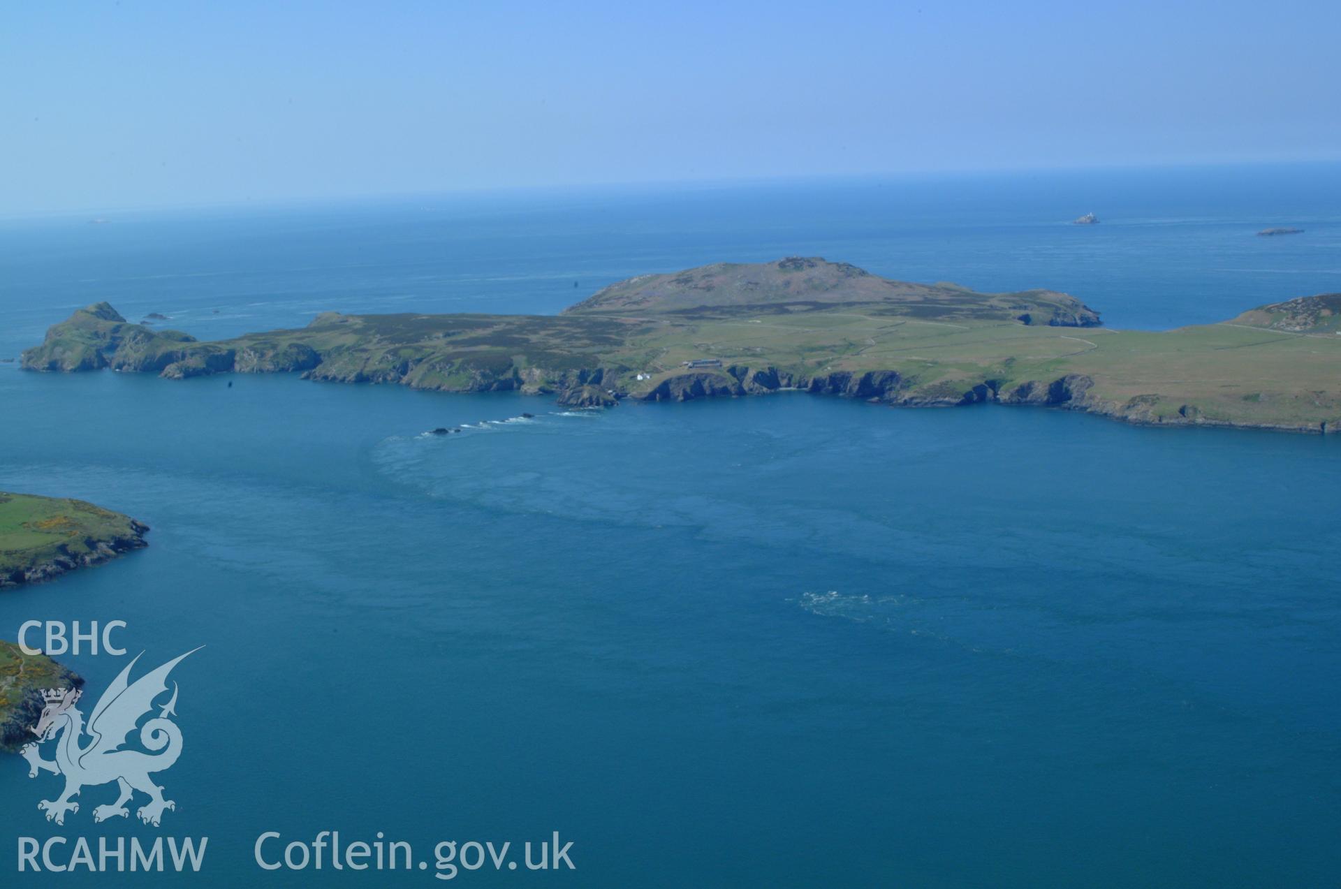 RCAHMW colour oblique aerial photograph of Ramsey Island taken on 25/05/2004 by Toby Driver